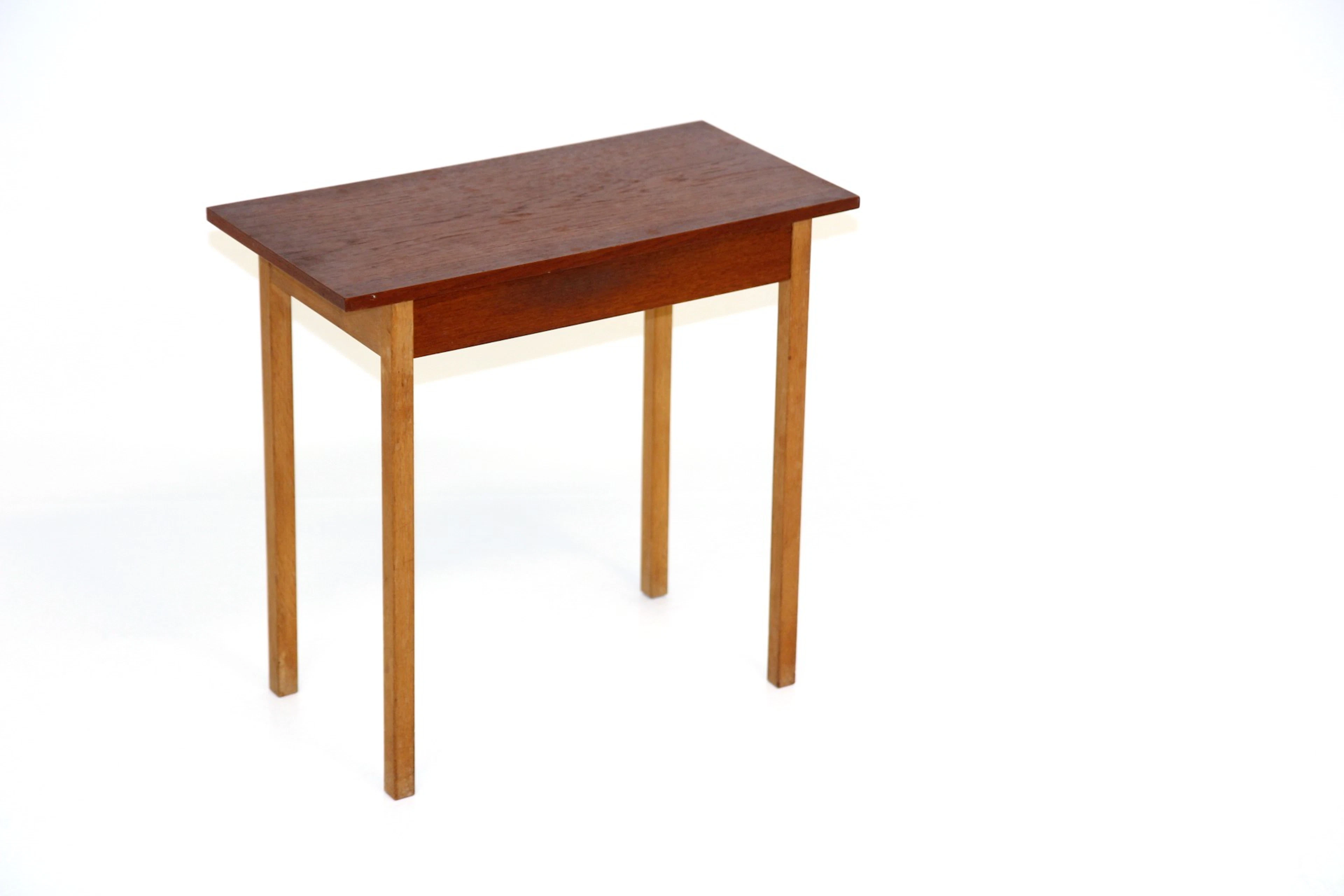 Bedside table Glas & Trä 1960s Swe. Teak Oak