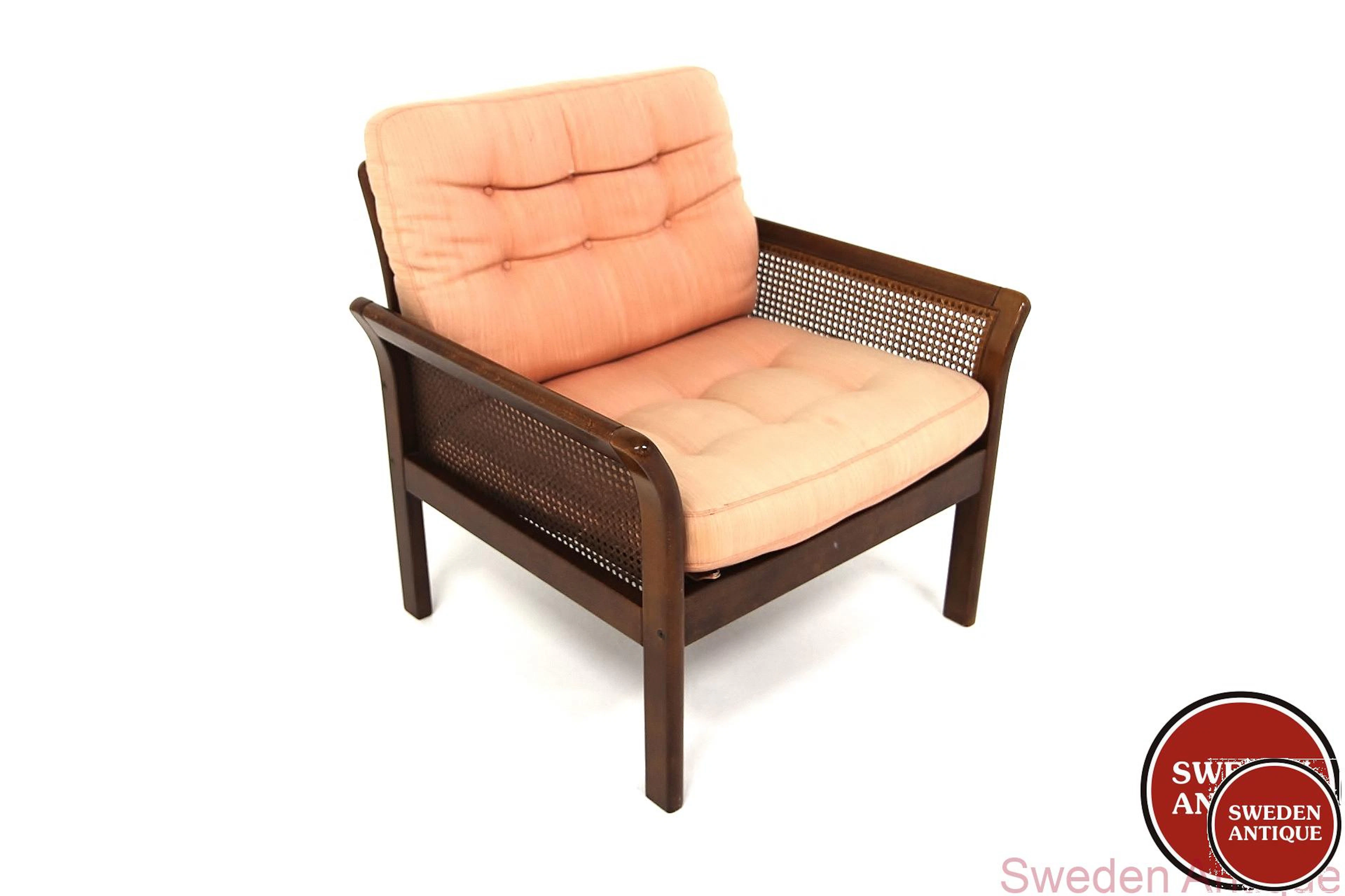 Lounge chair 1980s Swe. Beech Rattan