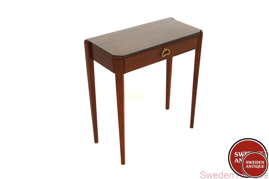 Chest of drawers / Table 1950sSwe. Mahogany Glass Metal