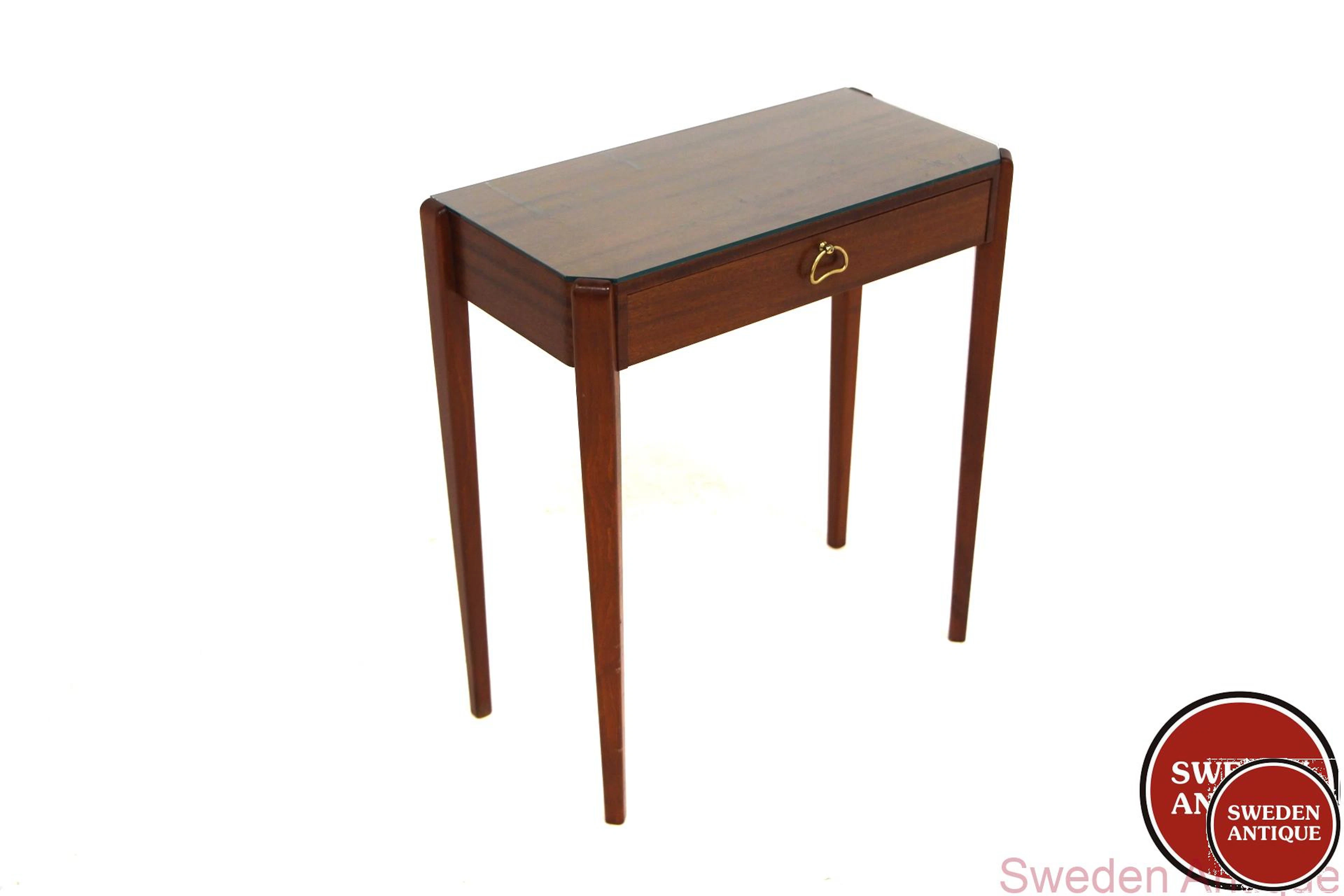 Chest of drawers / Table 1950sSwe. Mahogany Glass Metal