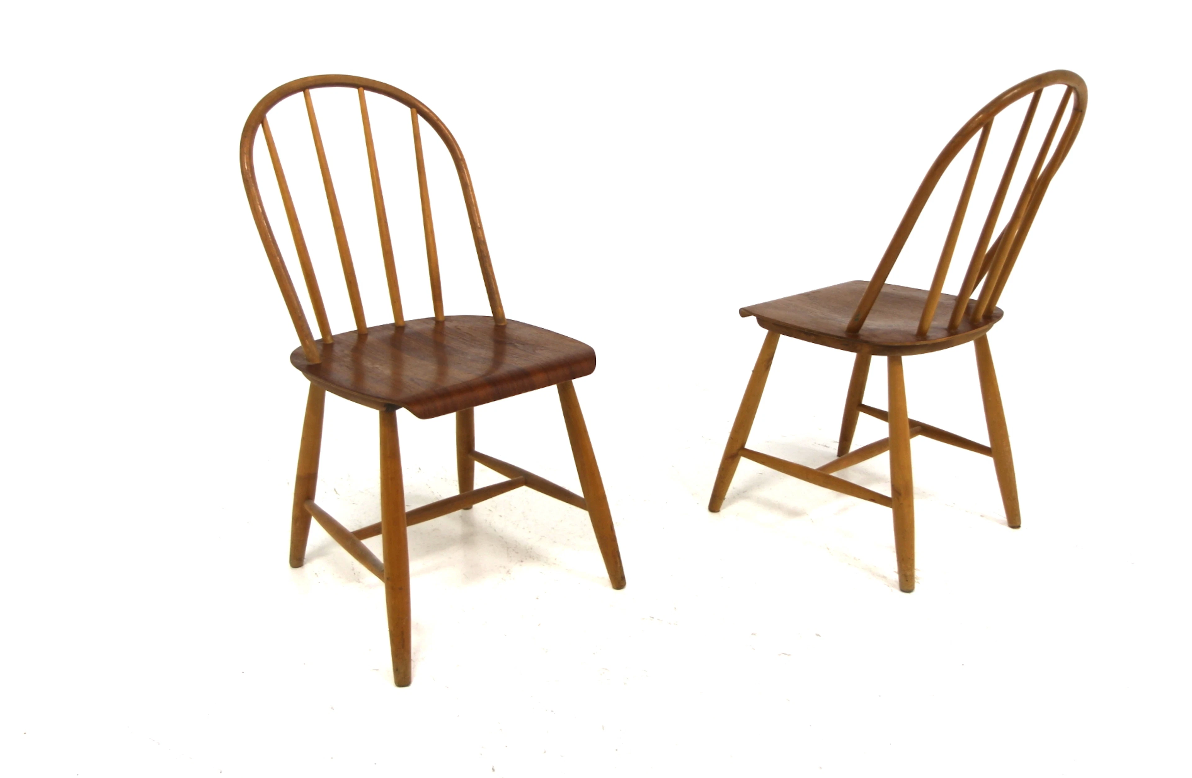 2Pcs Chairs Year: 1950s Origin: Swe. Material: Teak Beech W: 42cm