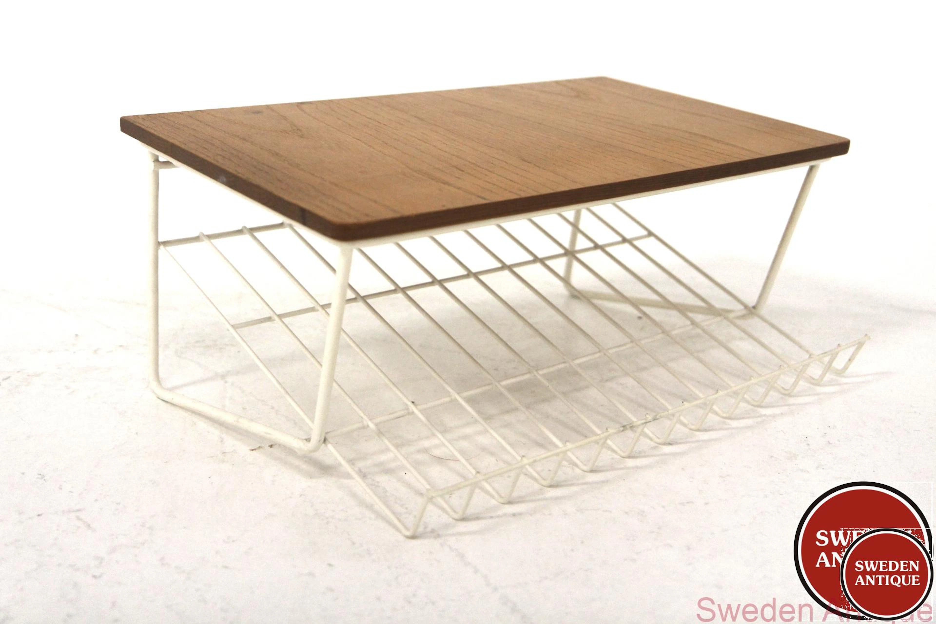 Wall shelf 1950s Swe. Oak Metal