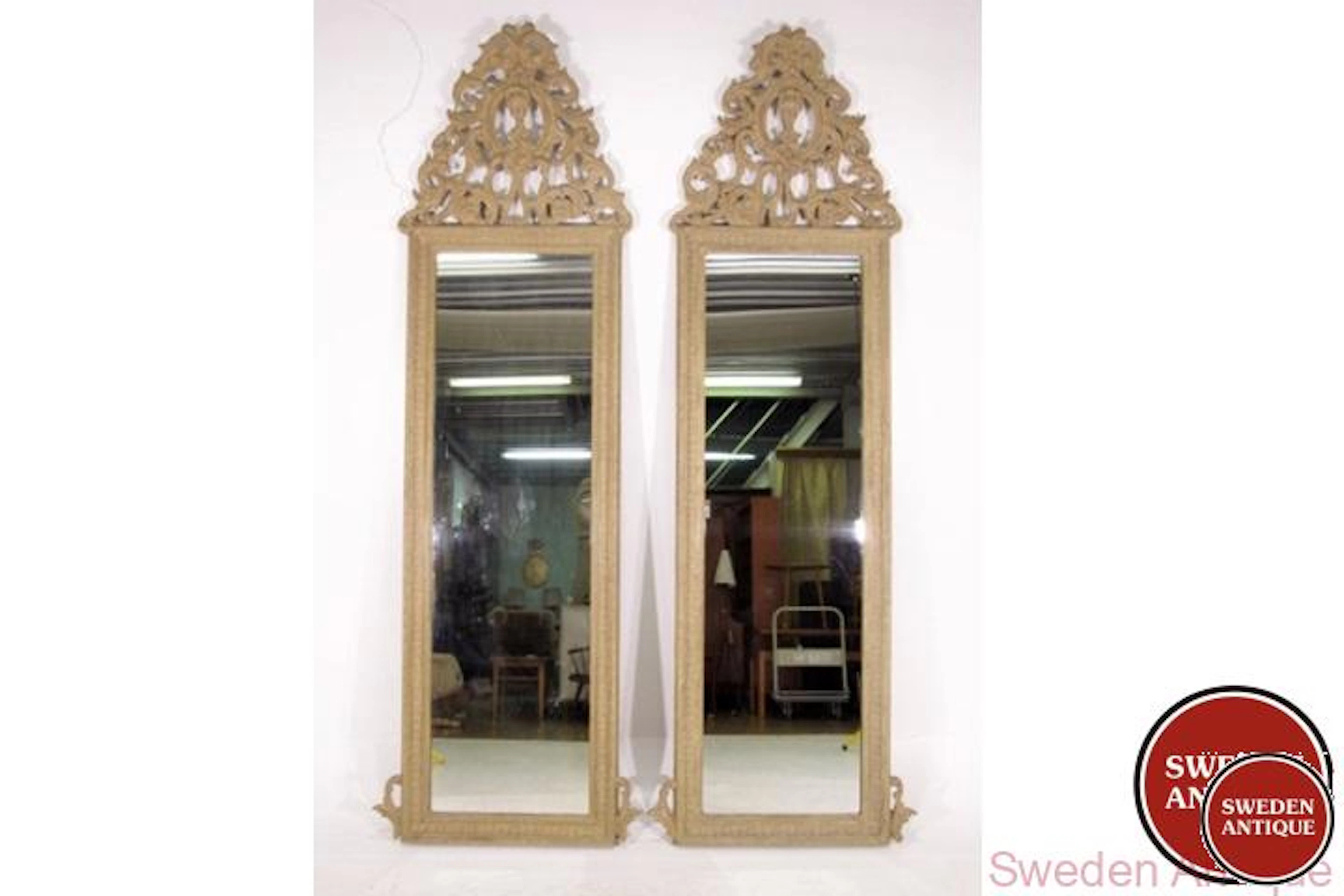 2 Antique Mirrors Swedish tall mirror’s19th-cent.