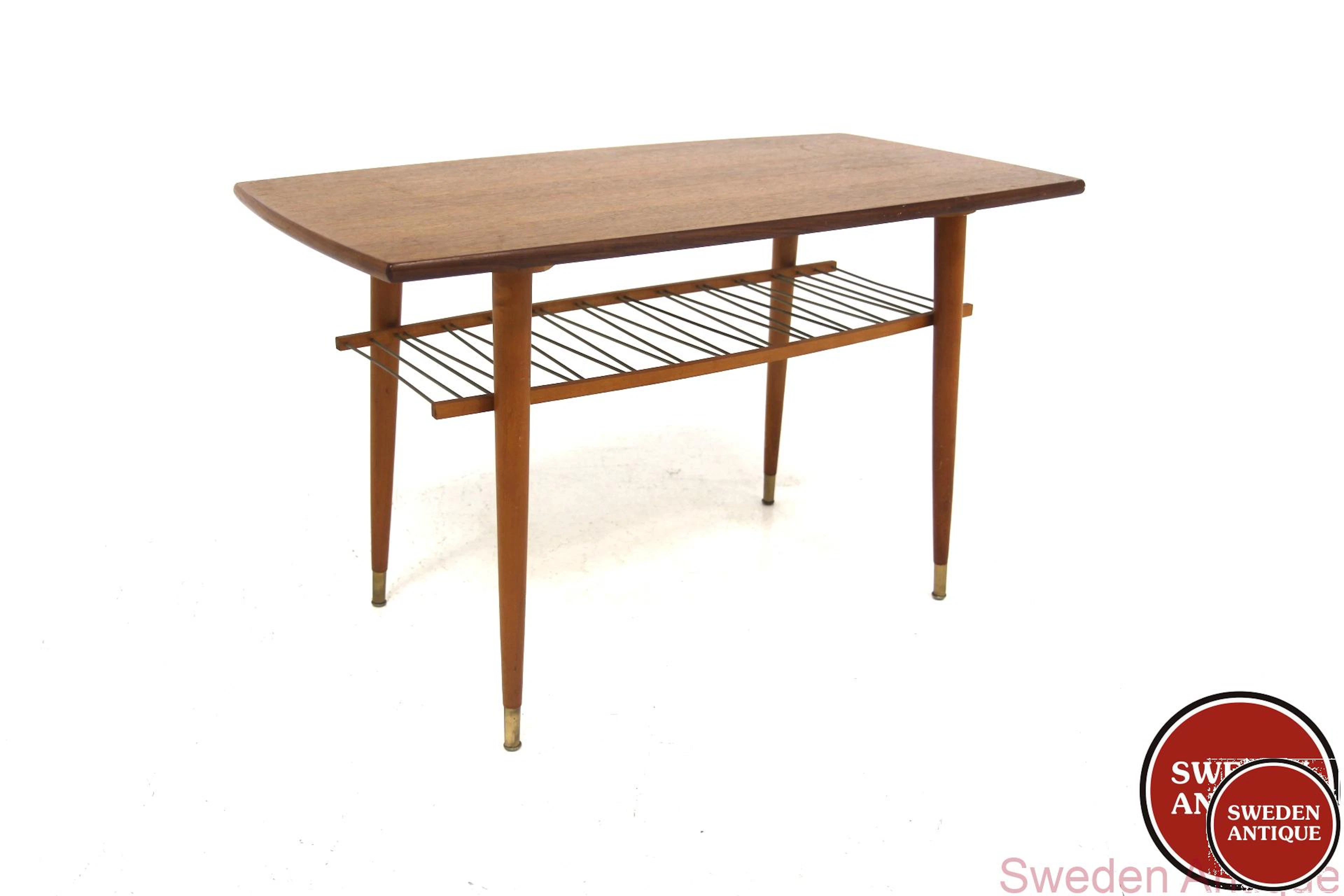 Coffee table Year: 1950s Origin: Swe. Material: Teak Beech Metal W: