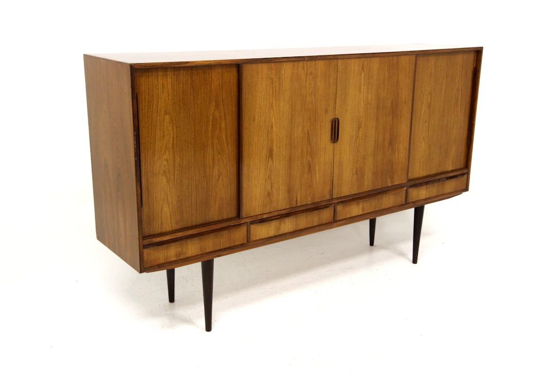 Sideboard / Highboard Year: 1960s Origin: Den. Material: Rosewood