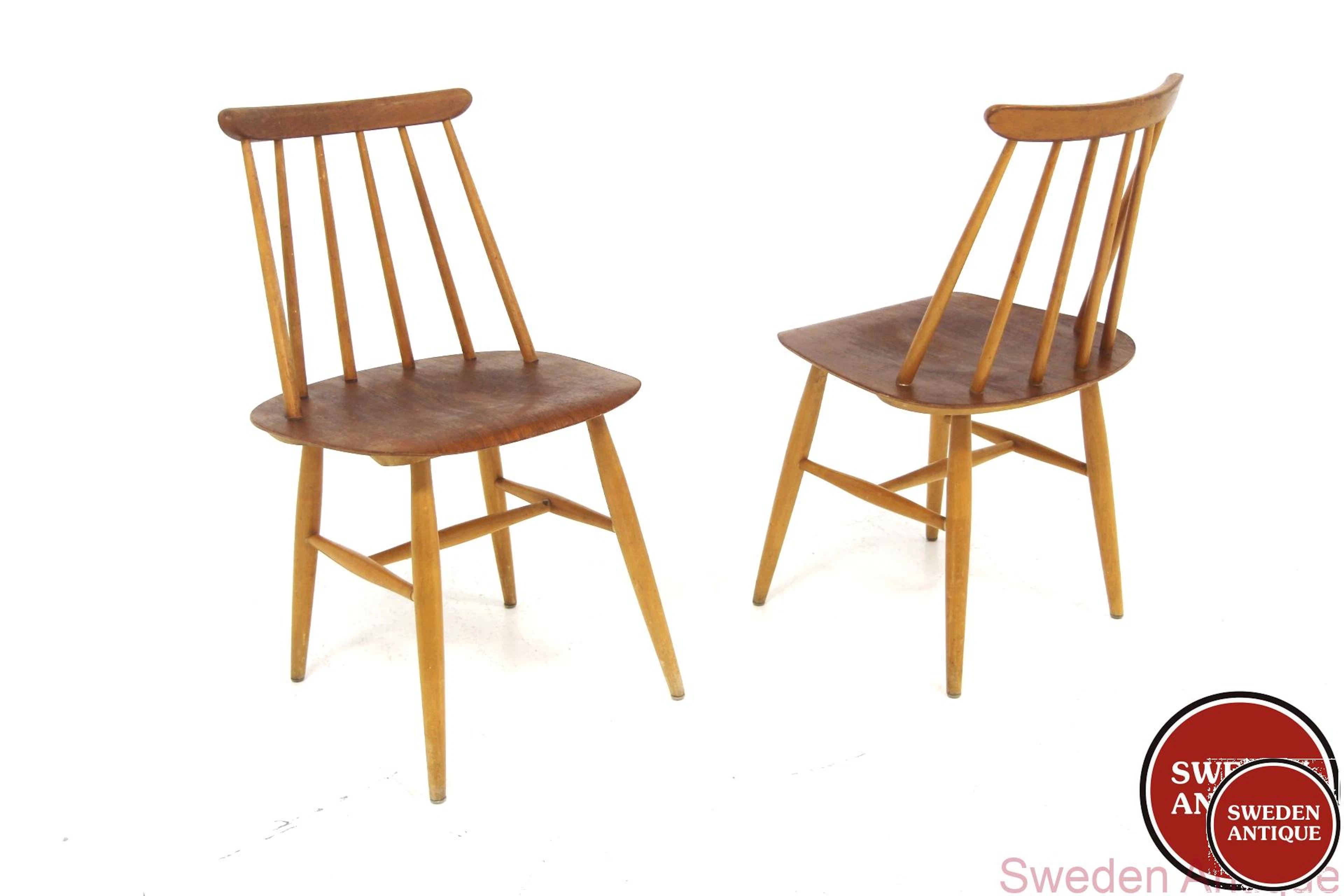 2Pcs Chairs Fanett Ilmarie Tapiovaara for Edsbyverken Year: 1960s
