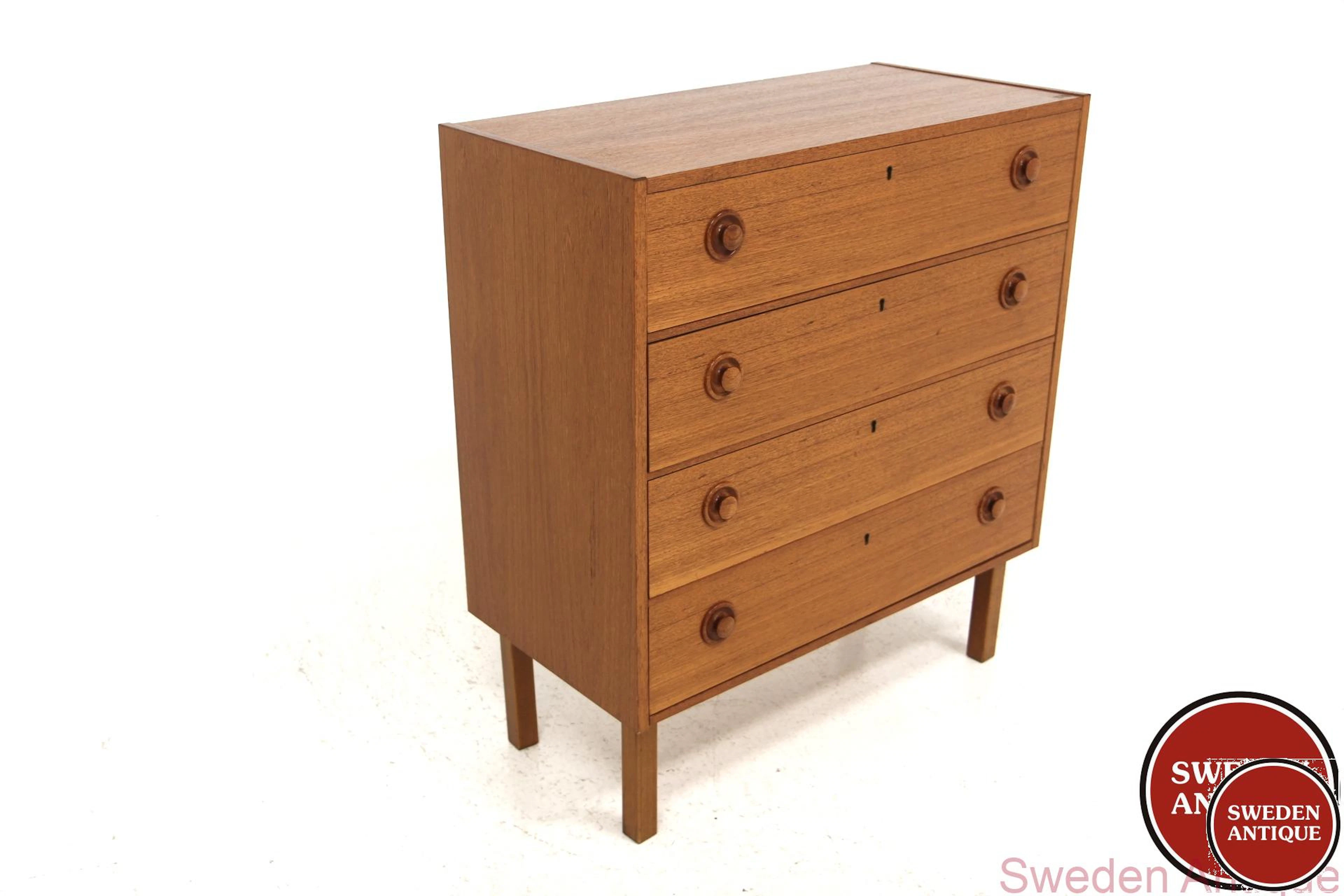 Chest of drawers 1960s Swe. Teak Beech
