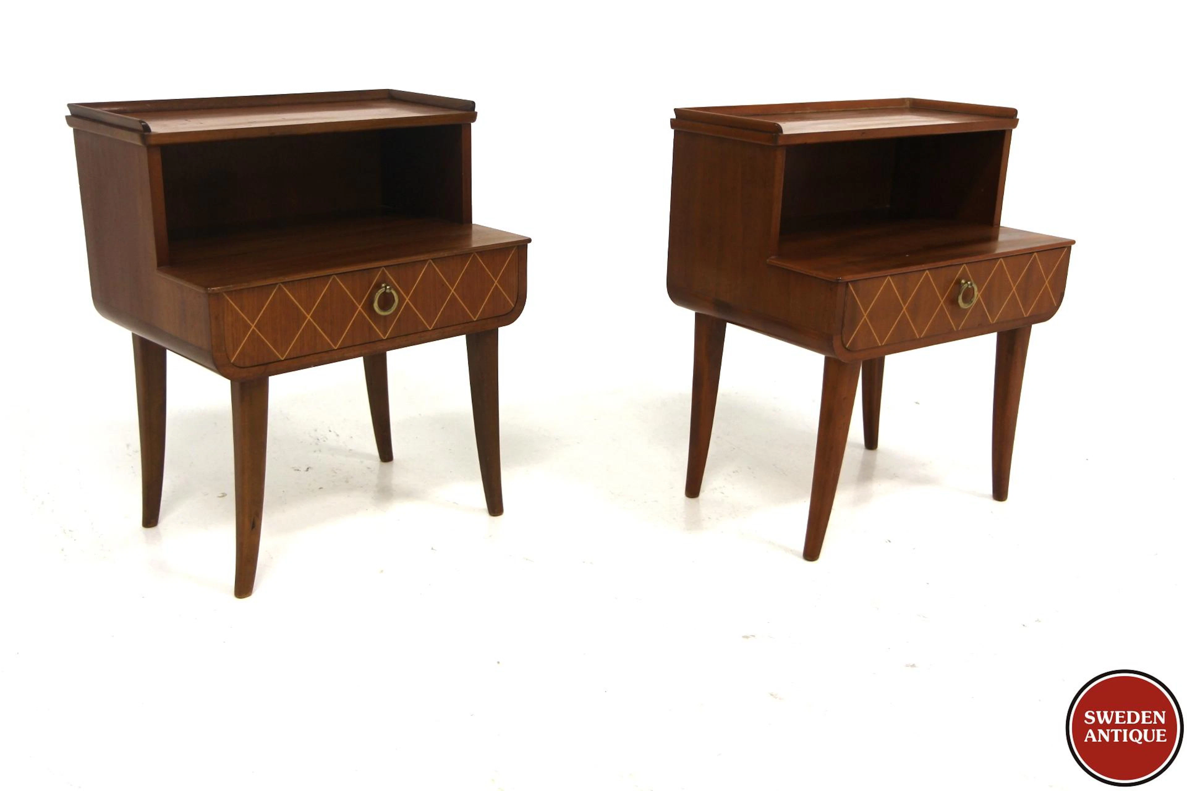 2Pcs Bedside tables AB Martin G. Andersson, Örebro for Aktiebolaget