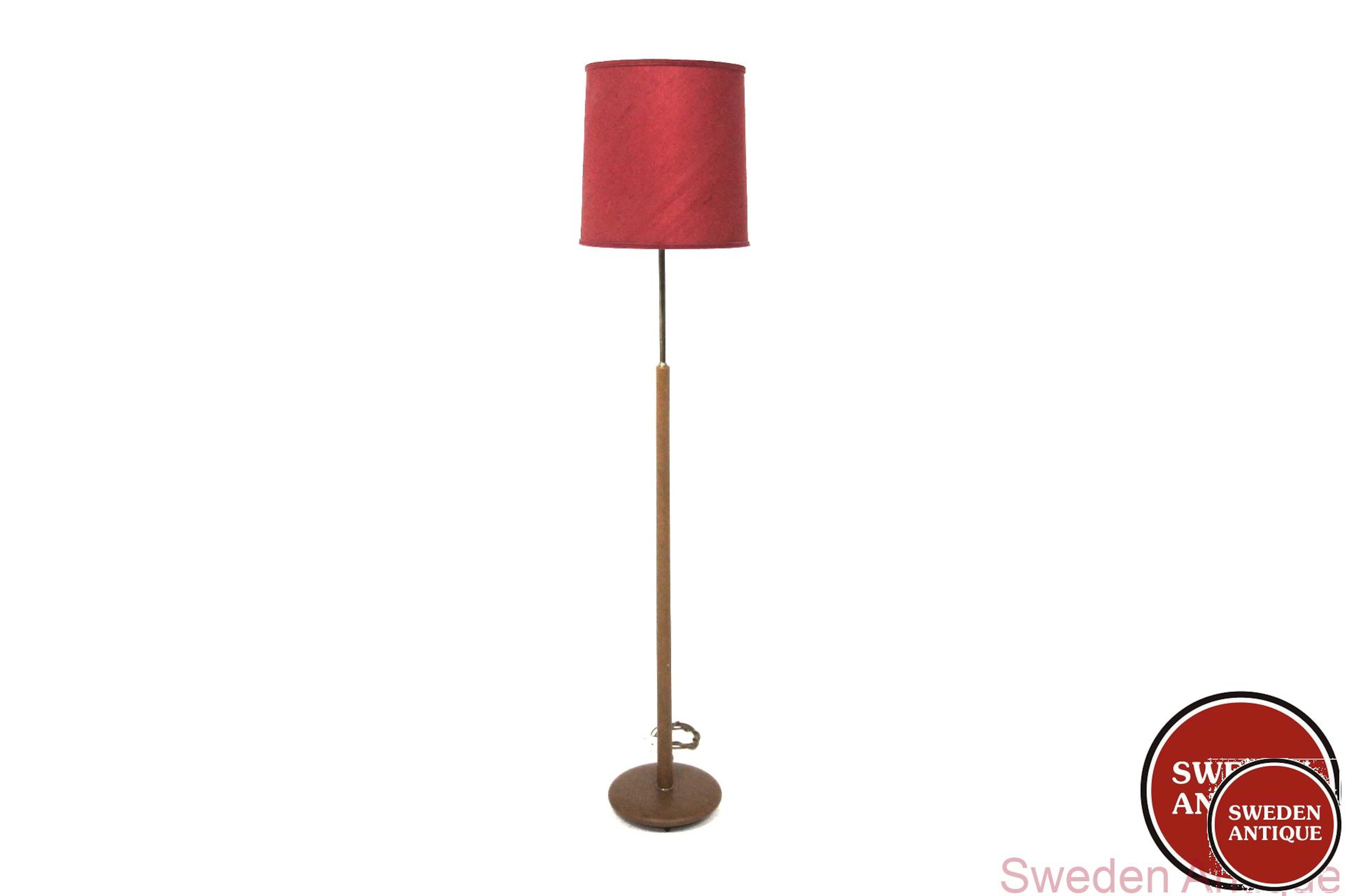 Floor lamp 1950s Swe. Vinyl Metal