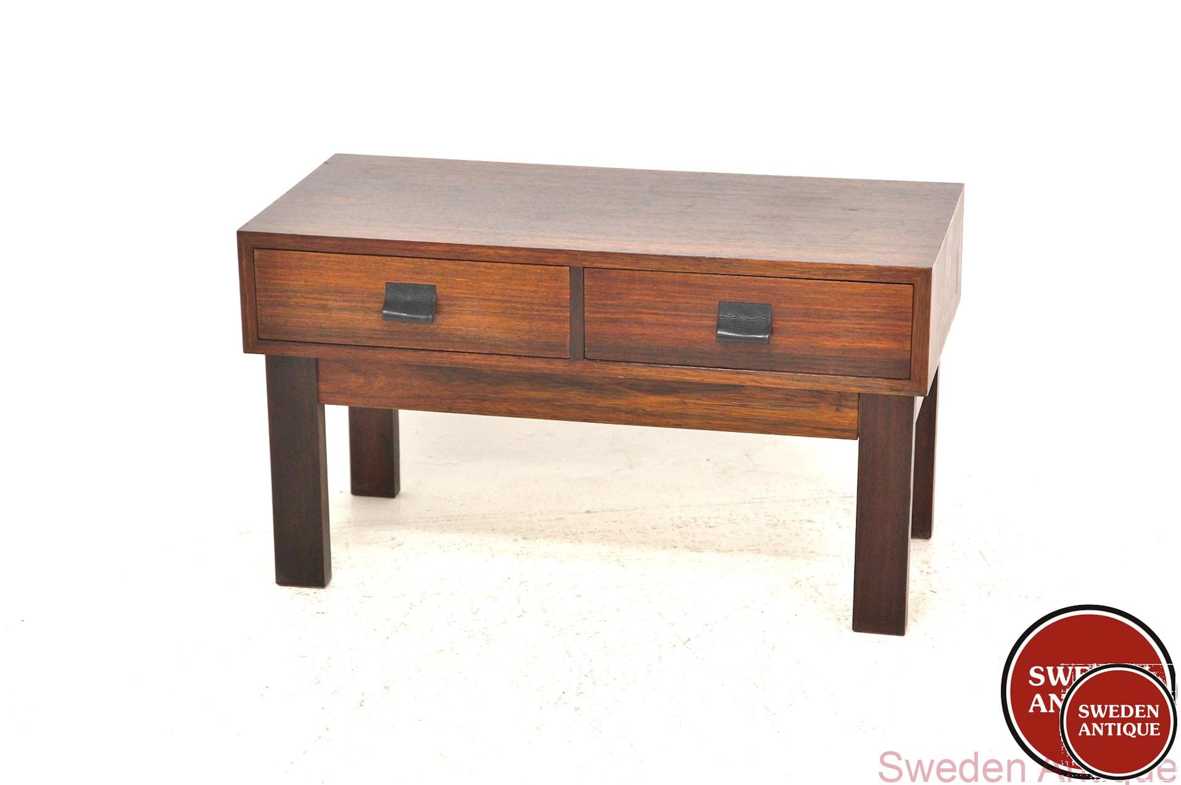 Chest of drawers Ateljé Glas & Trä, Hovmantorp 1960s Swe. Rosewood Leather