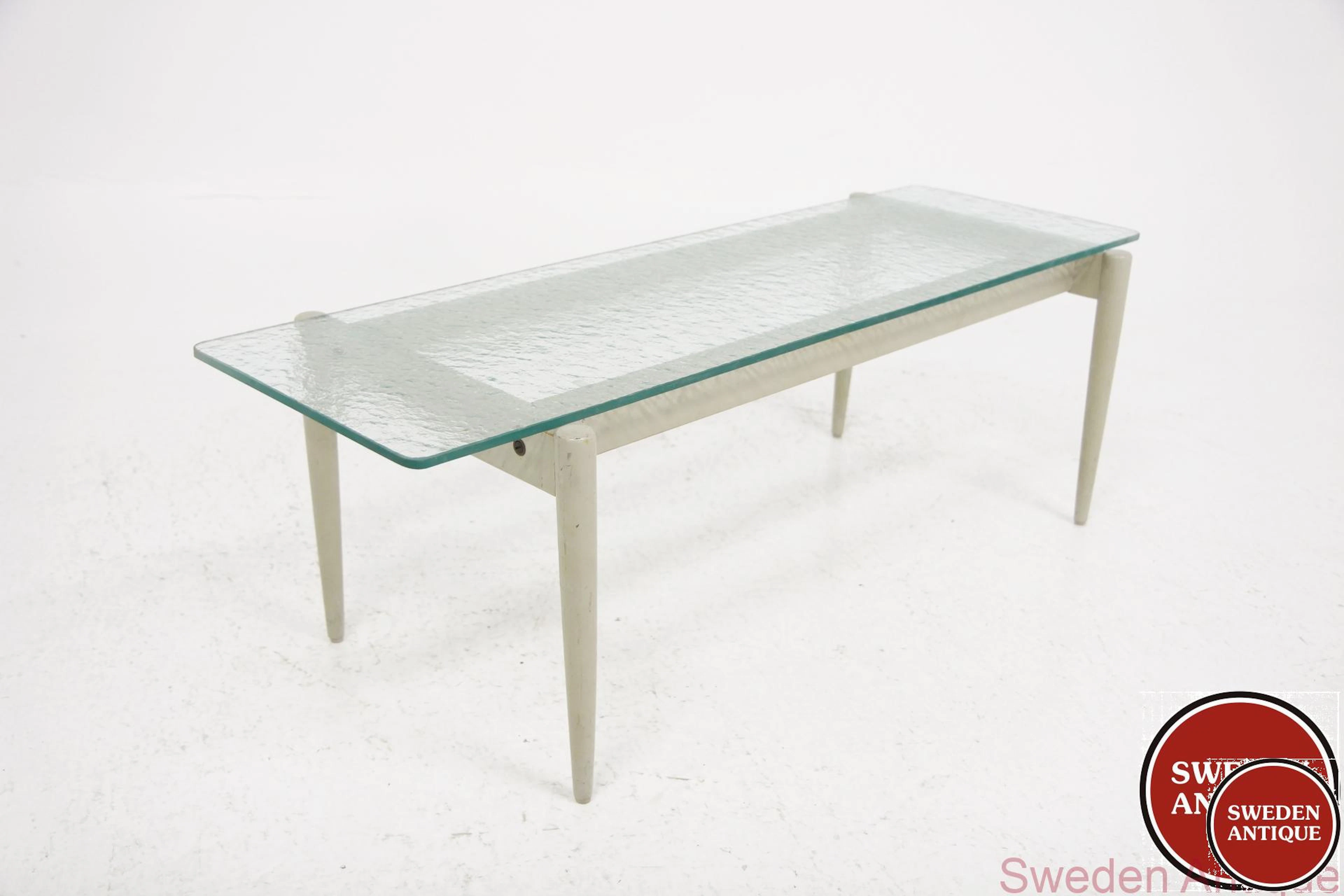 Side table 1960s Swe. White Glass