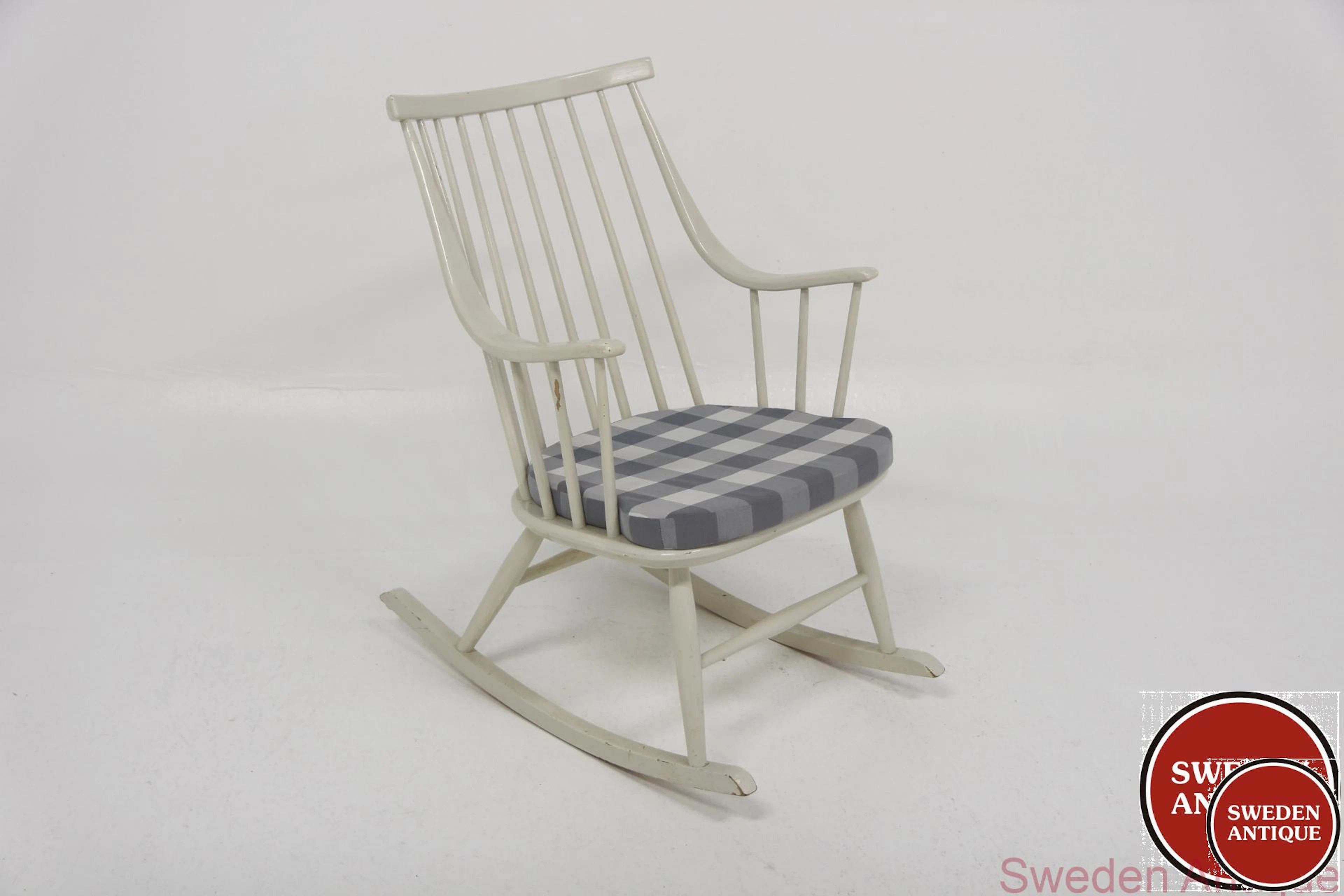 Rocking chair Bohem Lena Larsson for Nässjö Stolfabrik, NESTO 1960s Swe. White