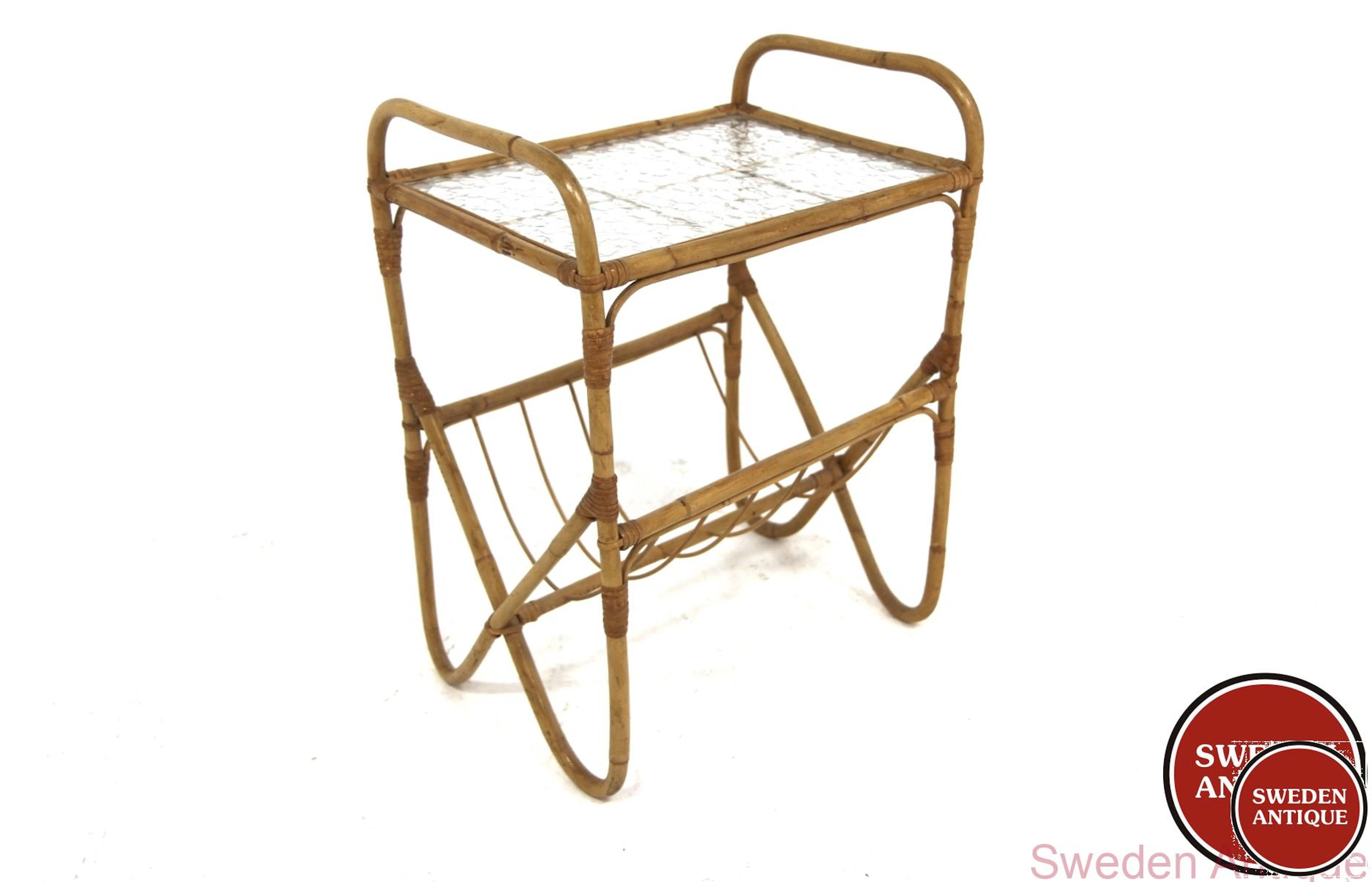 Side table 1960s Swe. Rattan