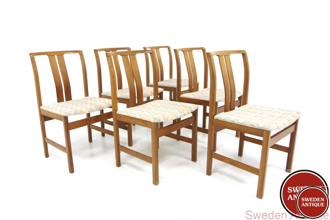 6 Chairs 1960s Swe. Walnut
