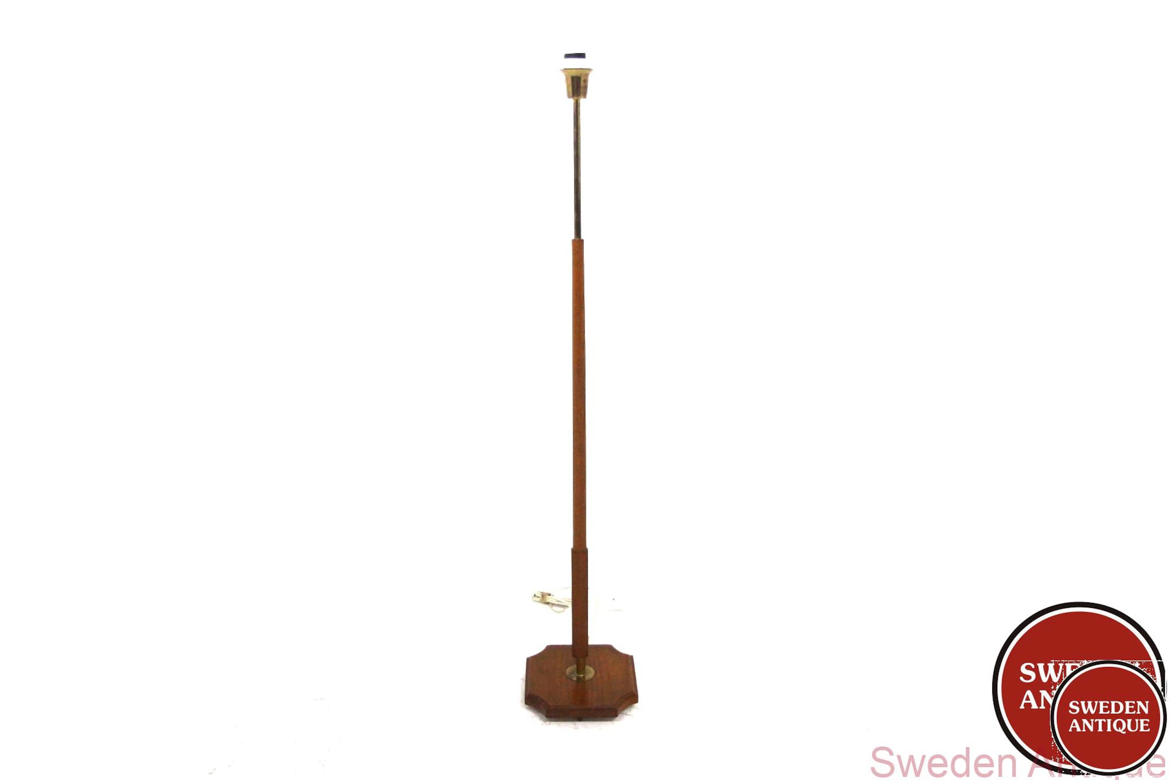 Floor lamp 1950s Swe. Teak Metal