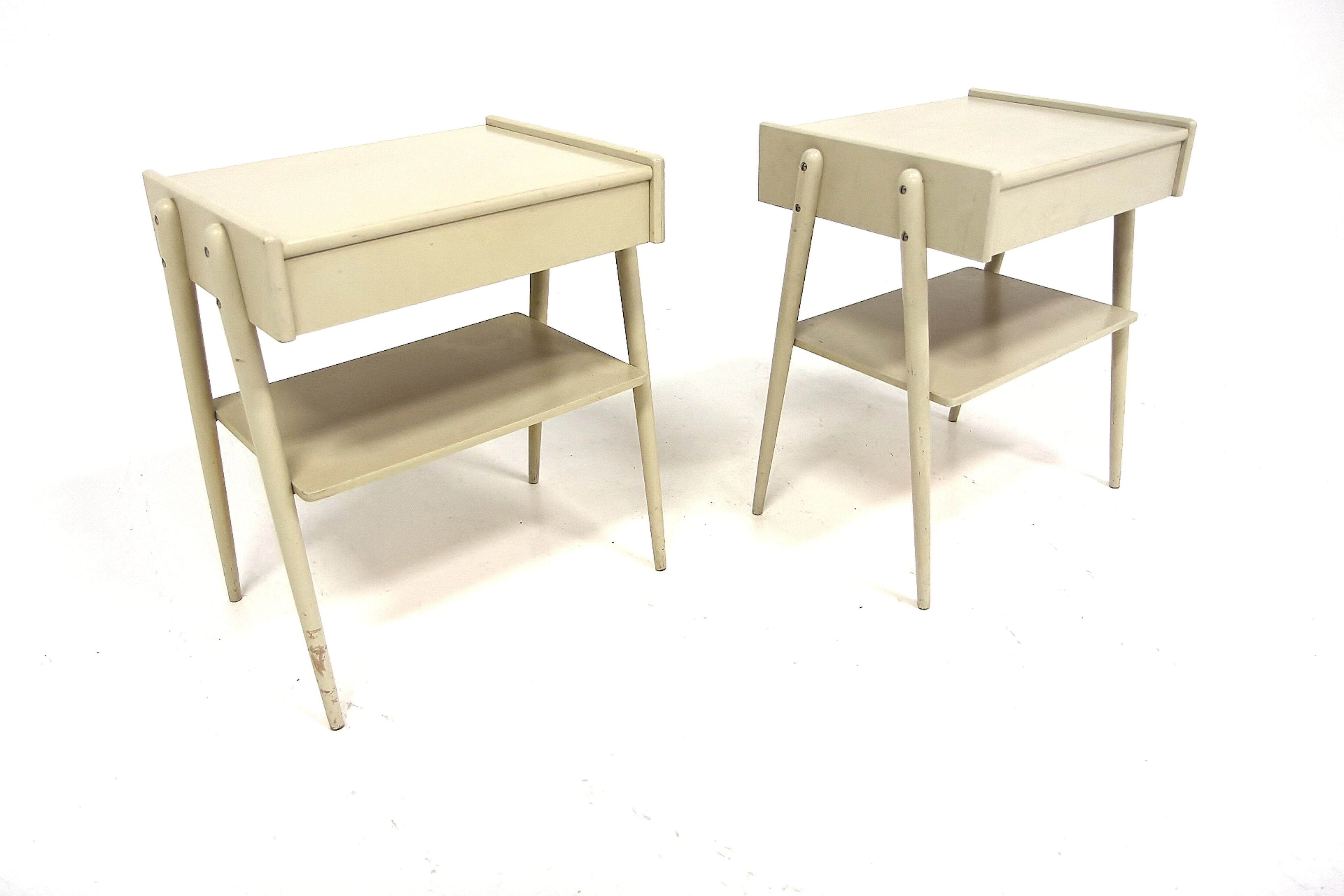 2Pcs Bedside tables AB Carlströms & Co Möbelfabrik Year: 1960s Origin: