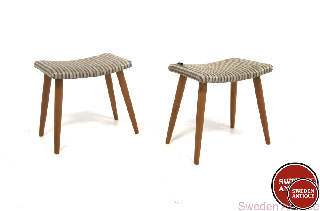 2Pcs Stool Swedish Modern Year: 1940s Origin: Swe. Material: Beech