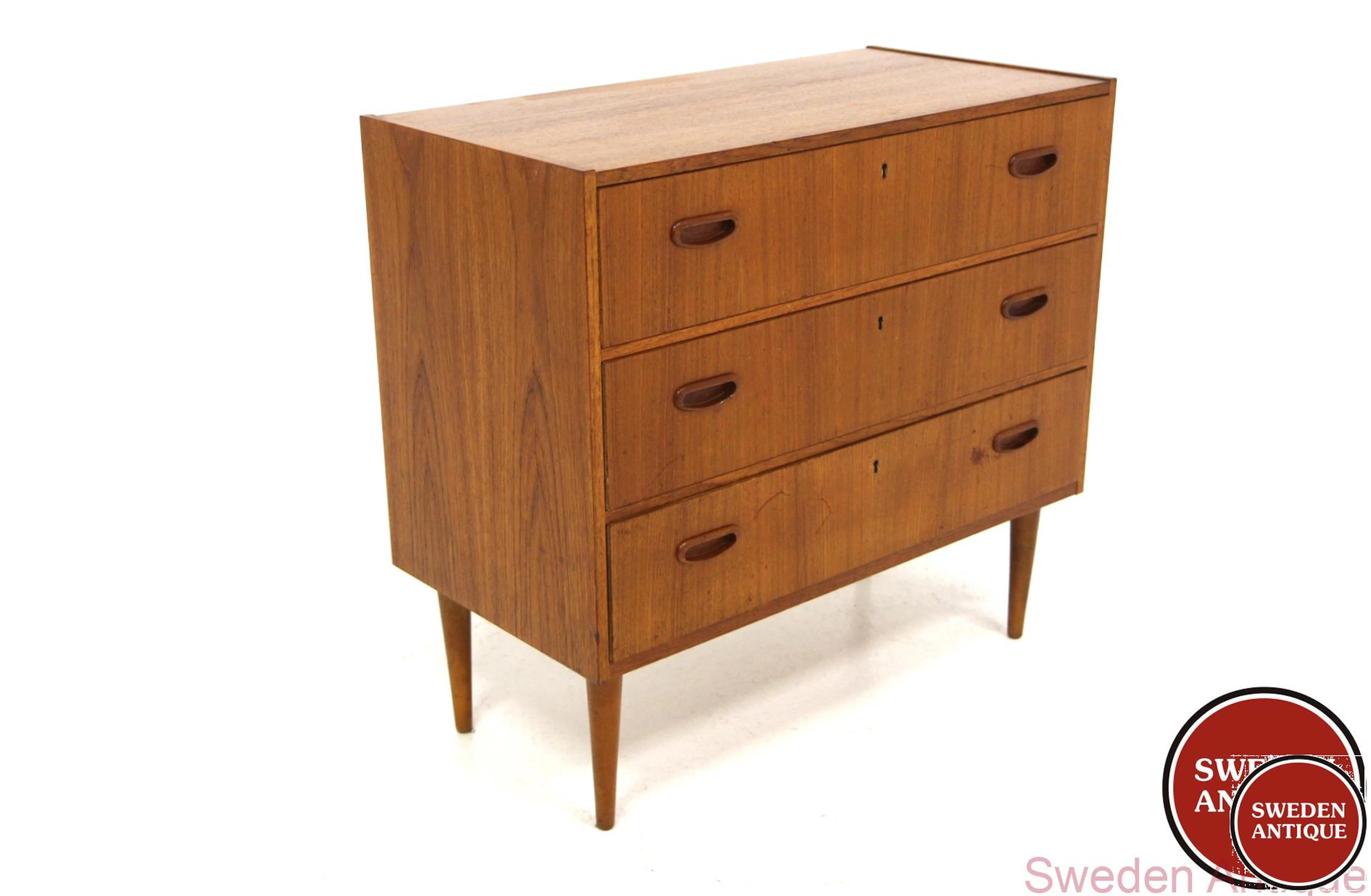 Chest of drawers 1960s Swe. Teak Beech