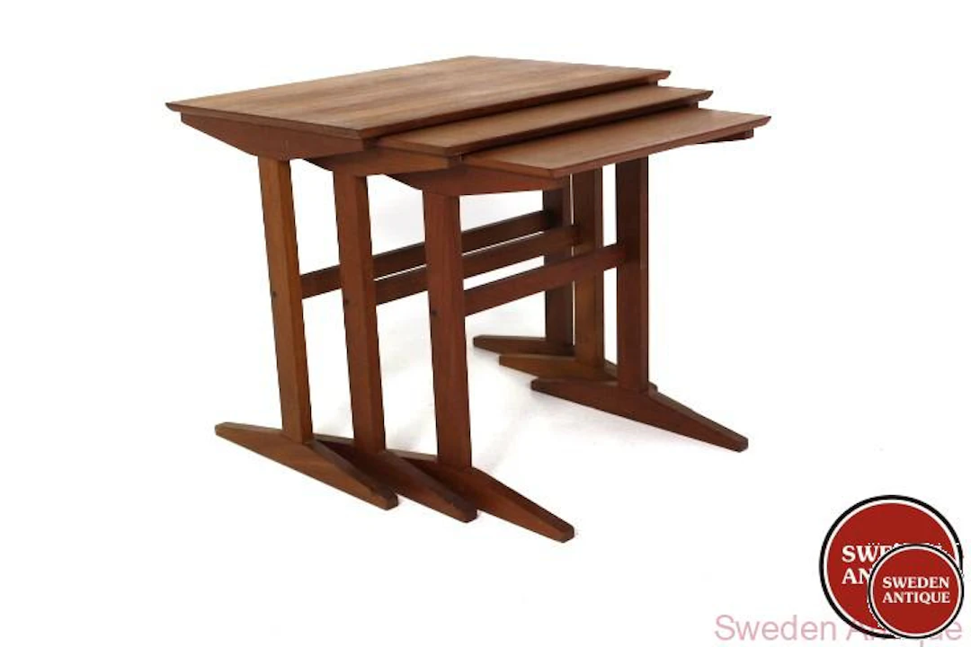 Nesting table Year: 1960s Origin: Den. Material: Teak W: 56,5cm D: 44cm H: 48cm