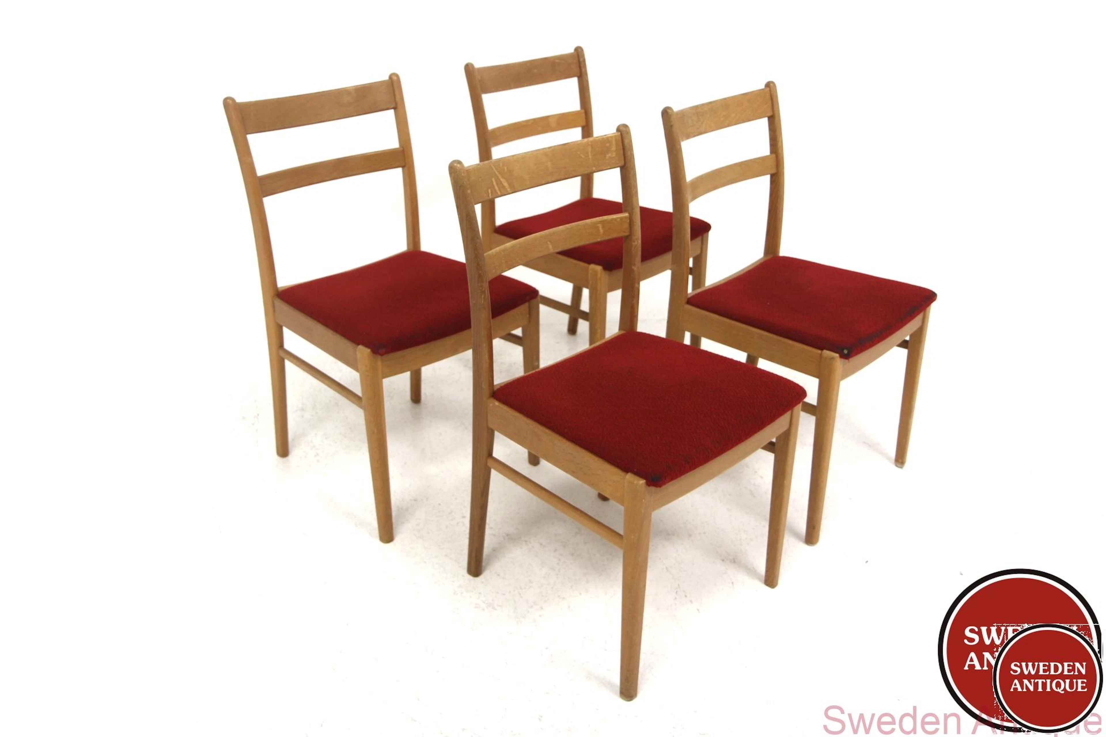 4 Chairs 1960s Swe. Oak