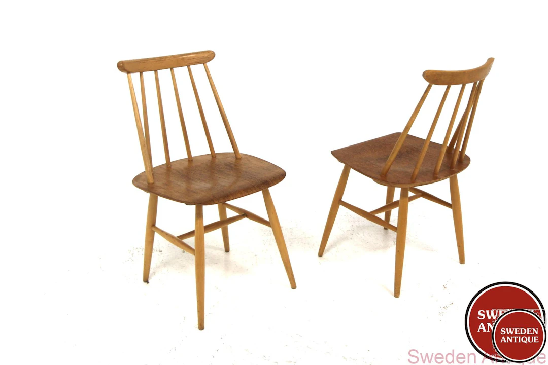 2Pcs Chairs Fanett Ilmarie Tapiovaara for Edsbyverken Year: 1960s