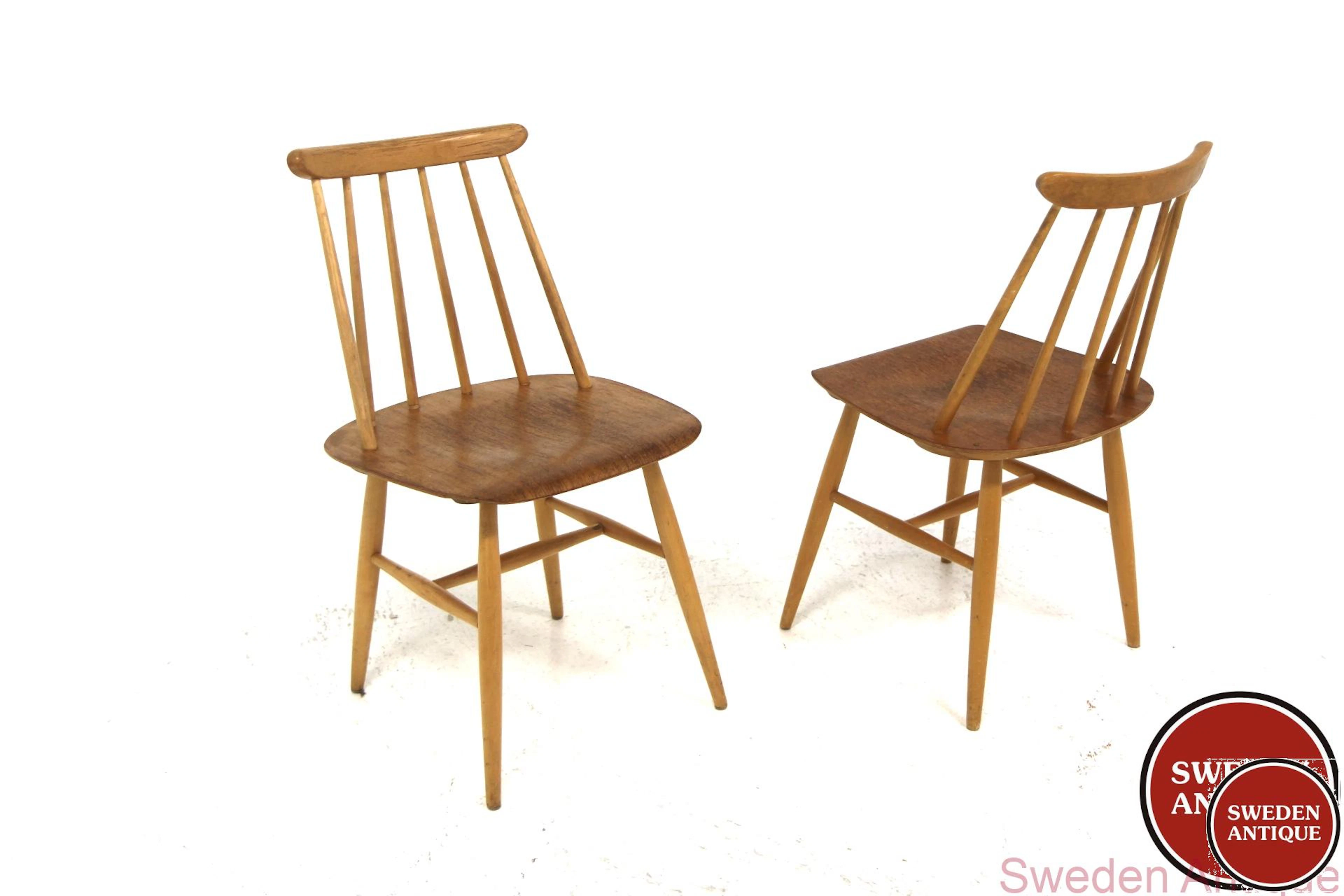 2Pcs Chairs Fanett Ilmarie Tapiovaara for Edsbyverken Year: 1960s