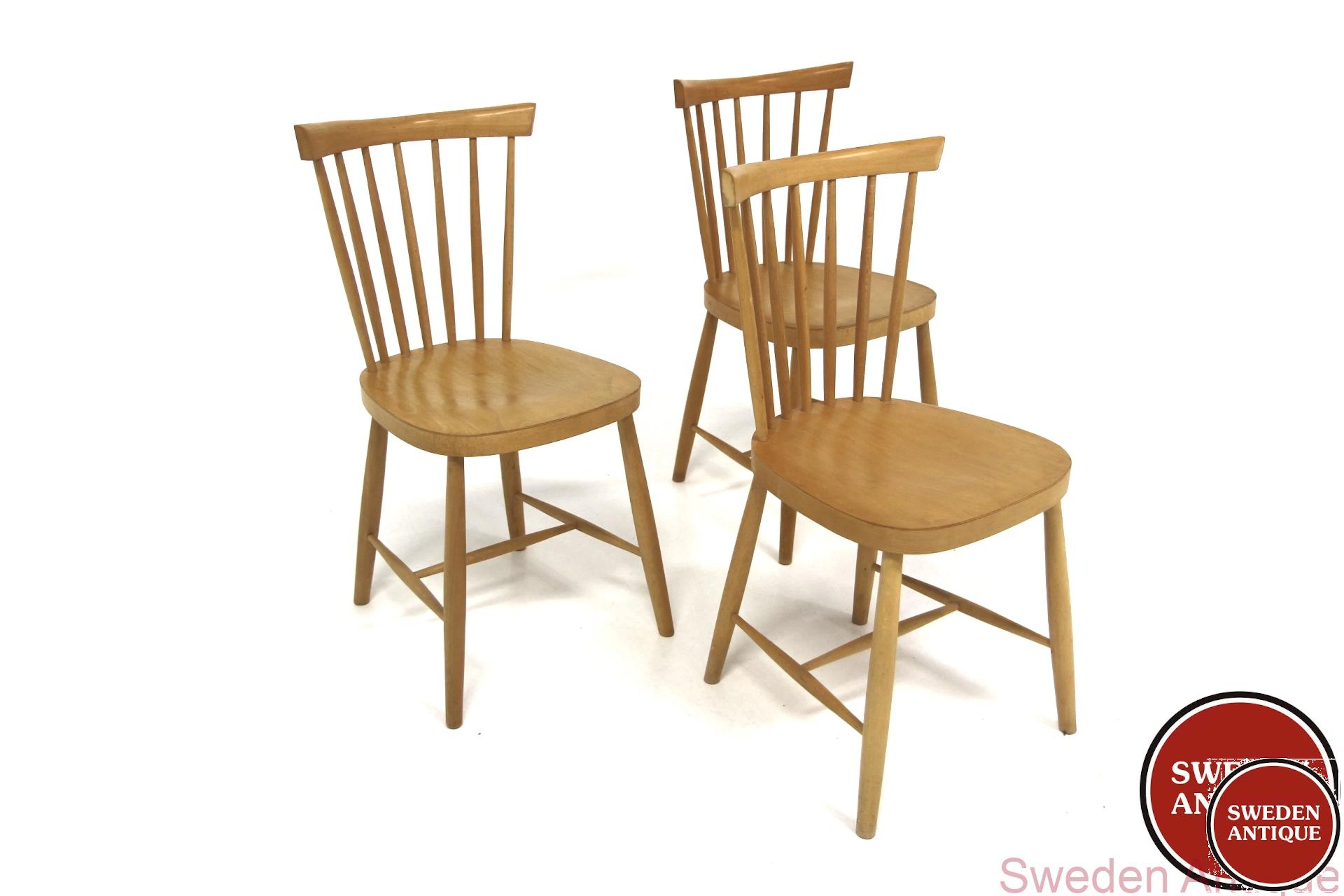 3Pcs Chairs KF Möbellager Lammhult Year: 1960s Origin: Swe. Material: