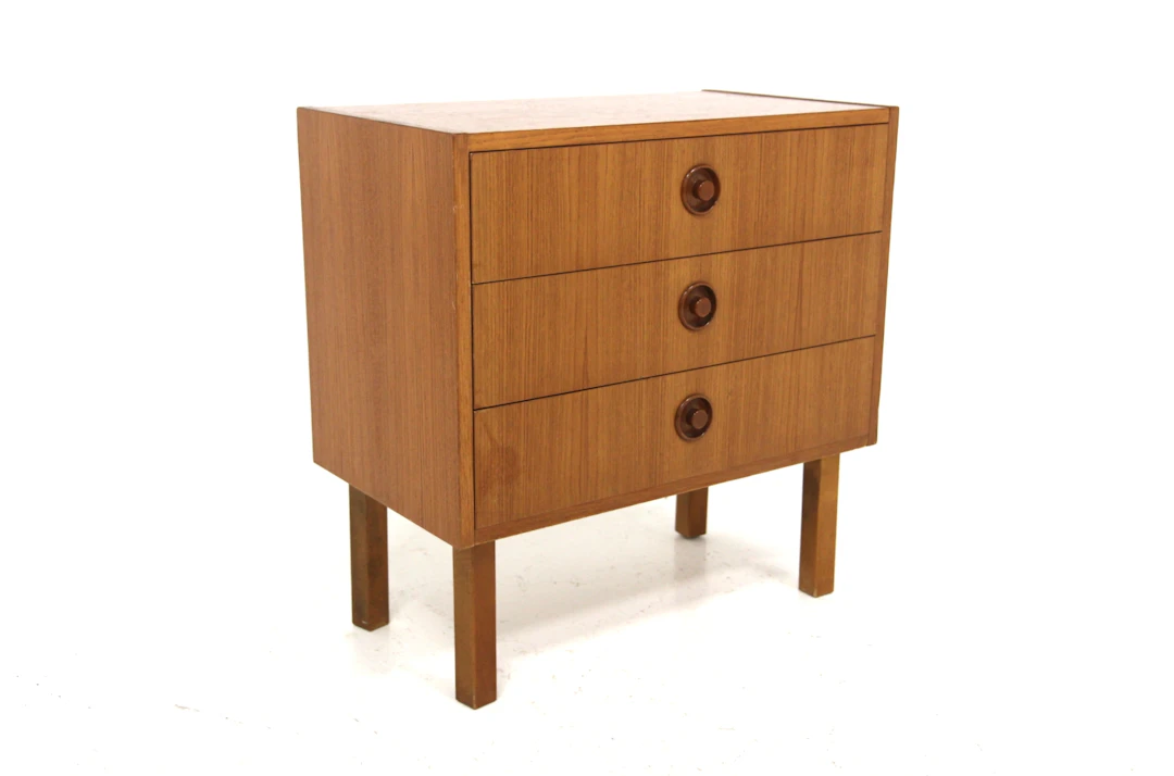 Chest of drawers Year: 1960s Origin: Swe. Material: Teak Beech W: