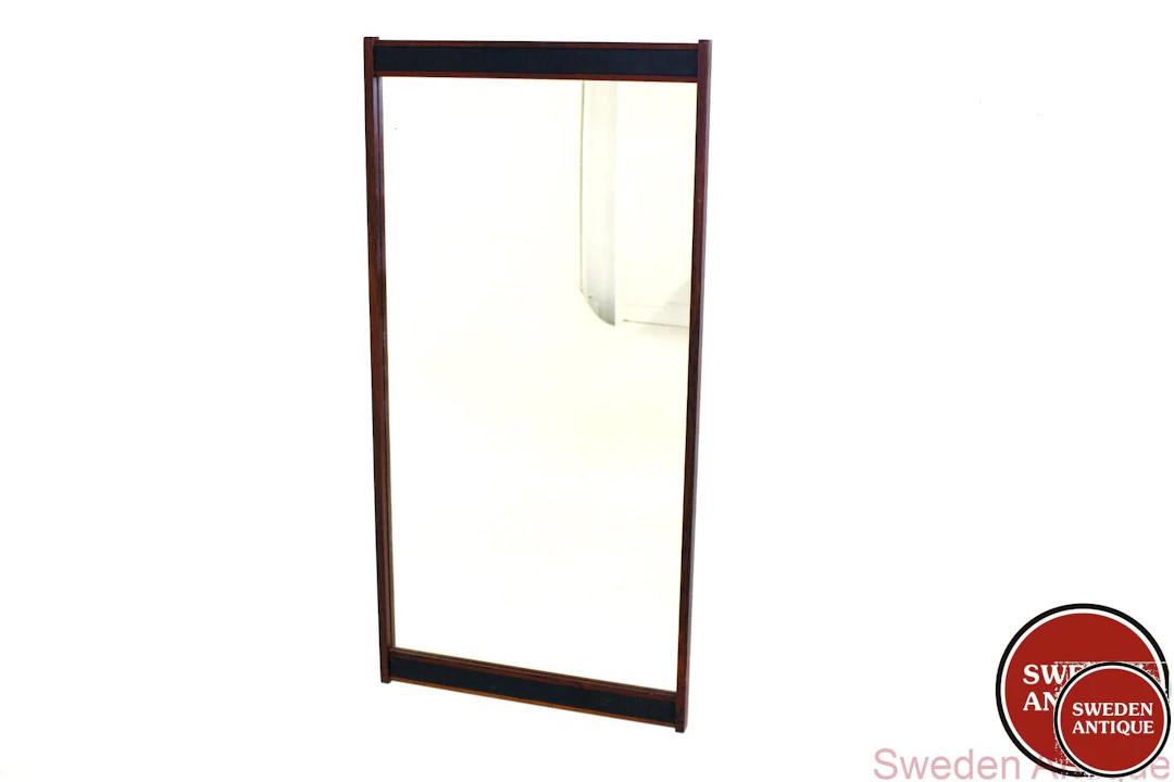 Mirror Year: 1960s Origin: Swe. Material: Rosewood Glass W: 57cm D: cm H: 114cm