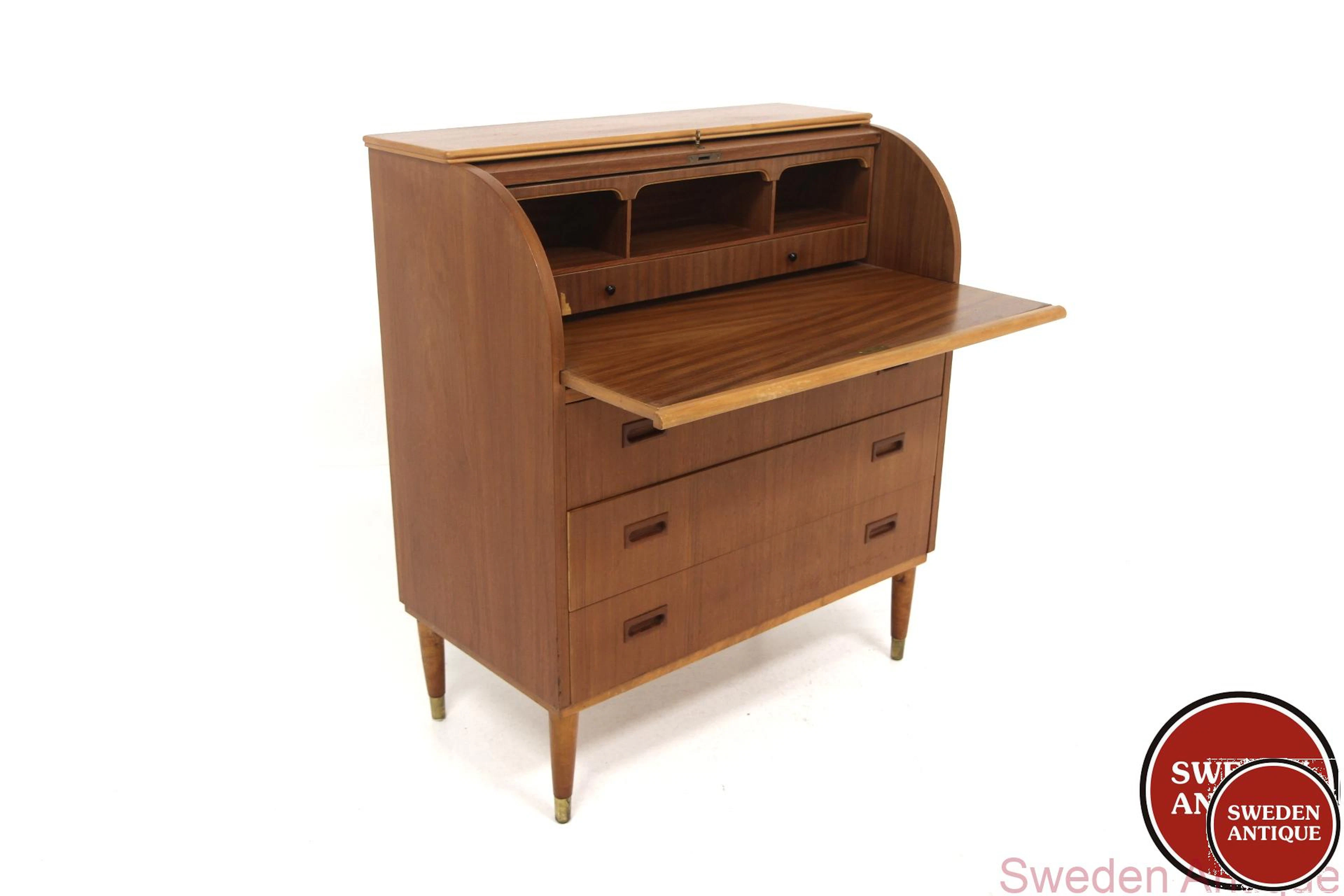 Secretary Year: 1950s Origin: Swe. Material: Teak Beech Metal W: 85cm