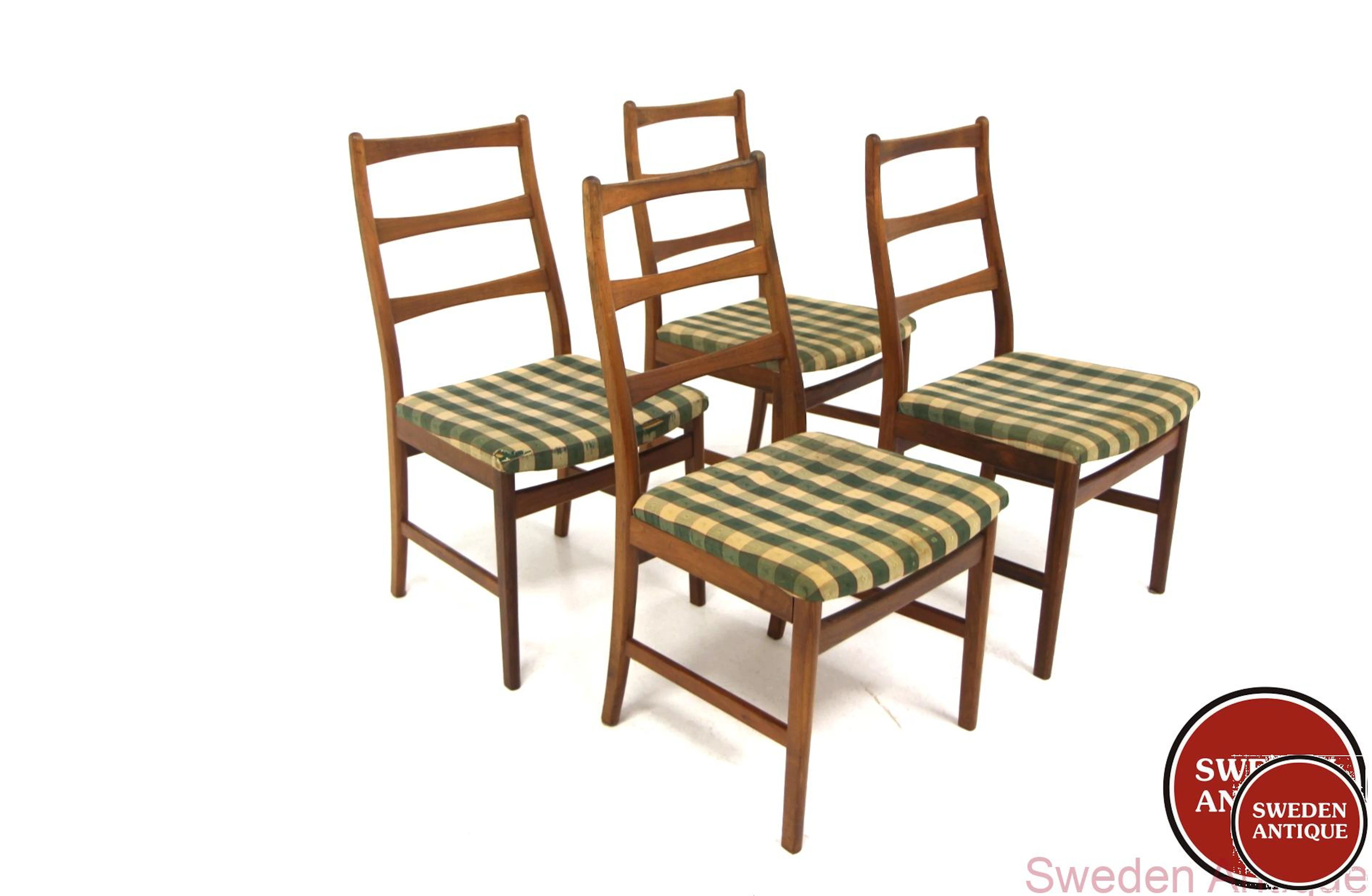 4Pcs Chairs Year: 1960s Origin: Swe. Material: Oak W: 45cm D: 52cm