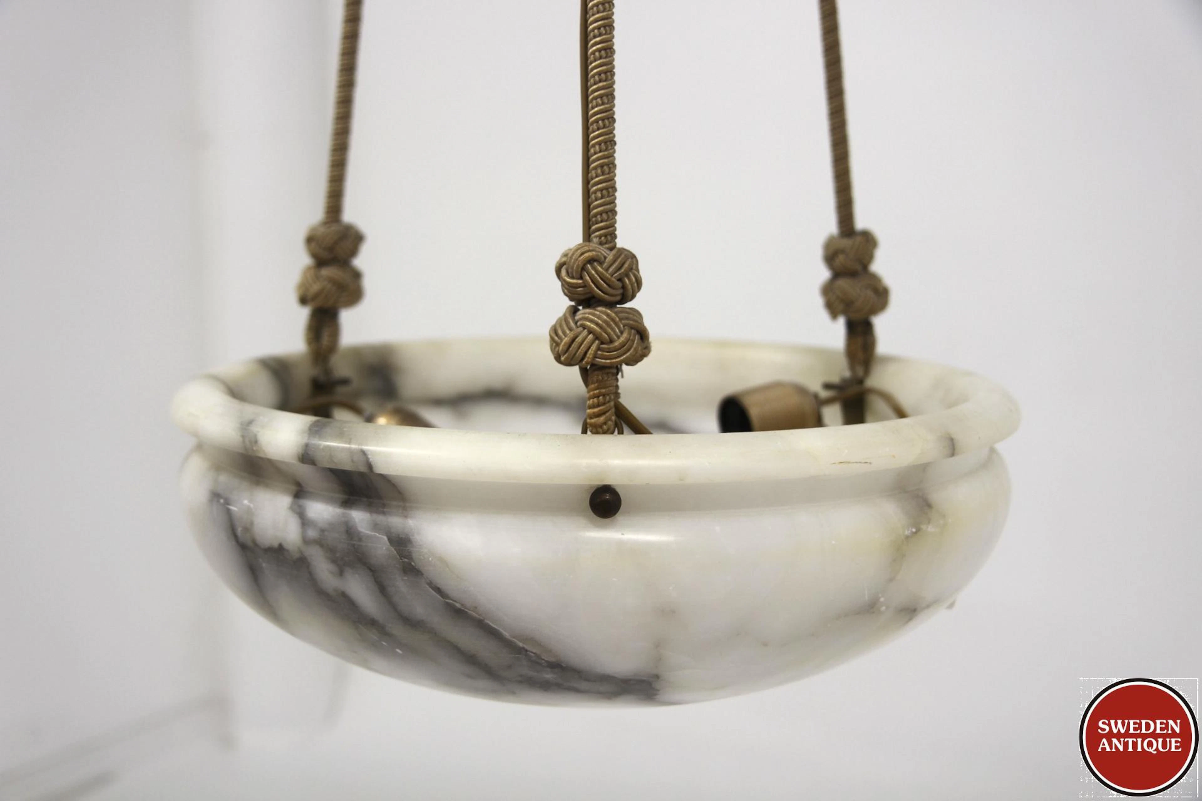 Ceiling lamp Swedish Modern Year: 1940s Origin: Swe. Material: Alabaster