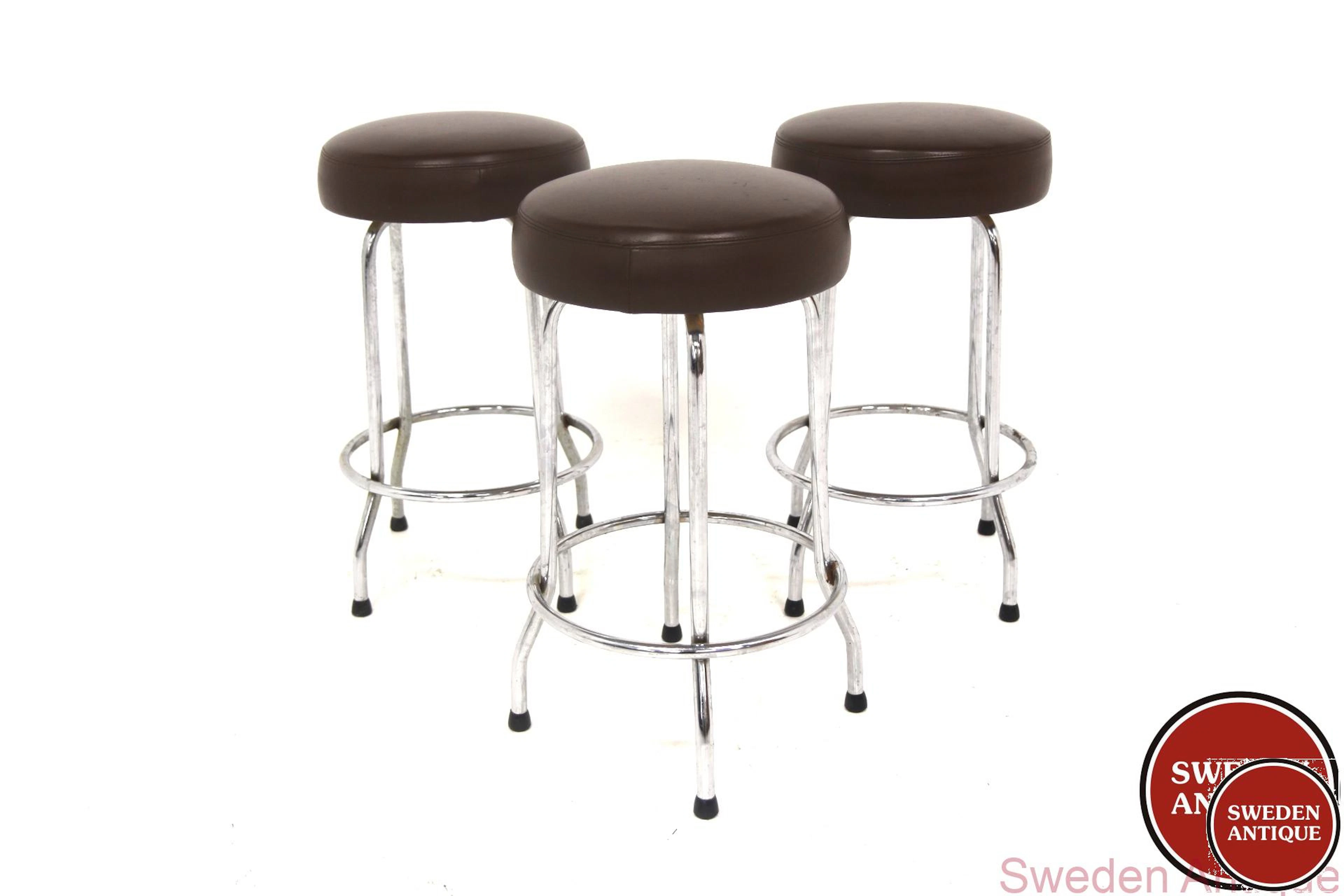 3Pcs Bar stools Johanson Design, Markaryd Year: 1970s Origin: Swe.