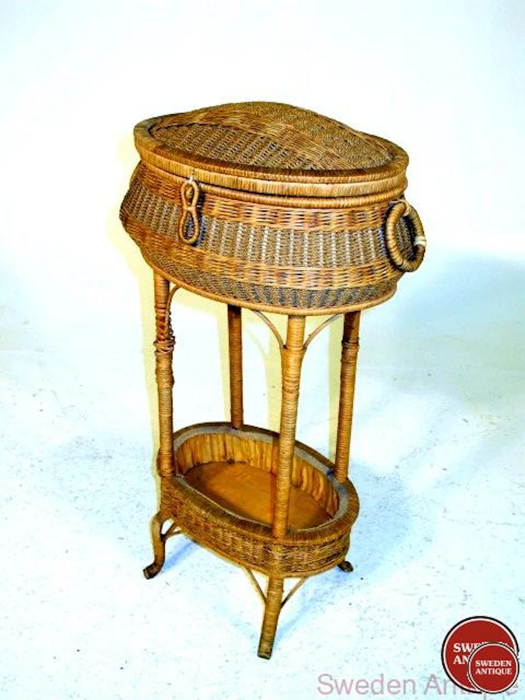 Sewing box 1960s Swe. Rattan misc