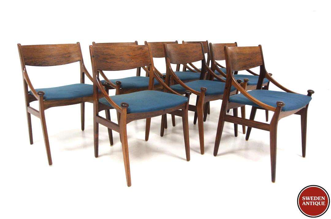 8Pcs Chairs BT21 Vestervig Eriksen for Bröderna Tromborg Møbelfabrik