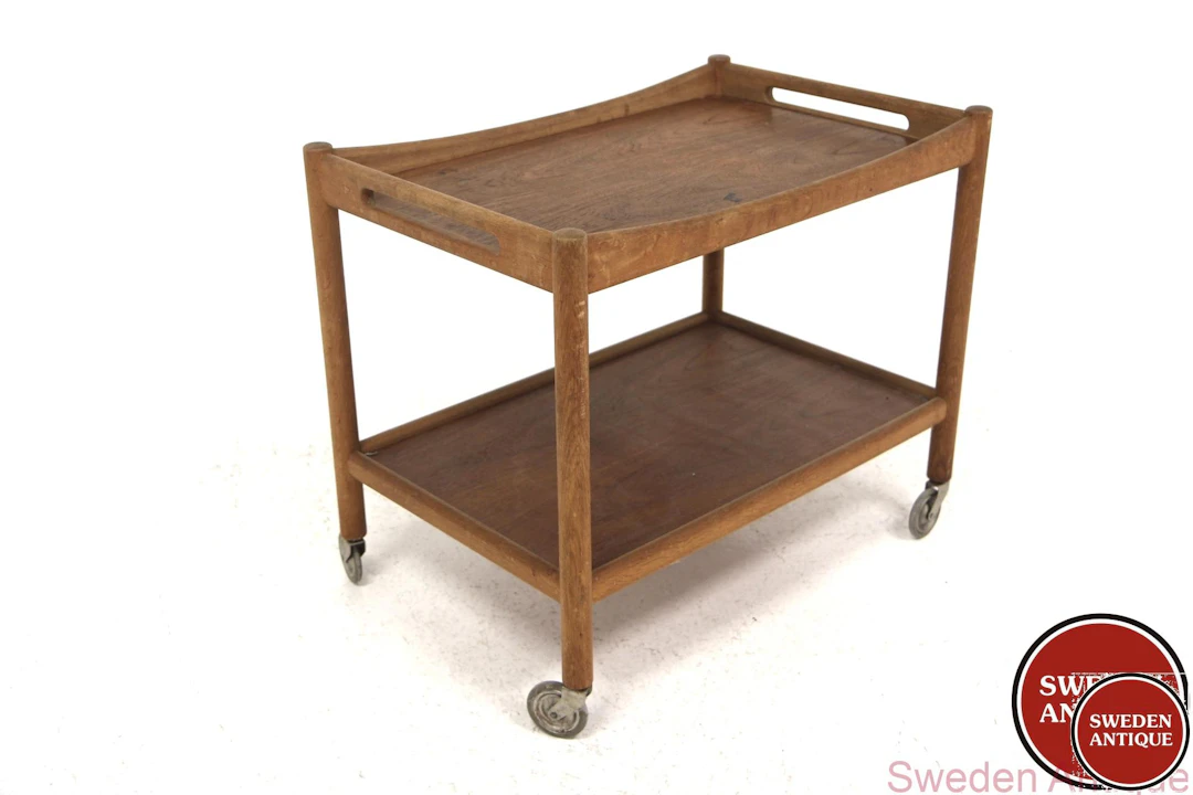 Trolley / serving cart AT-45 Hans J Wegner for Andreas Tuck 1960s Den. Oak *