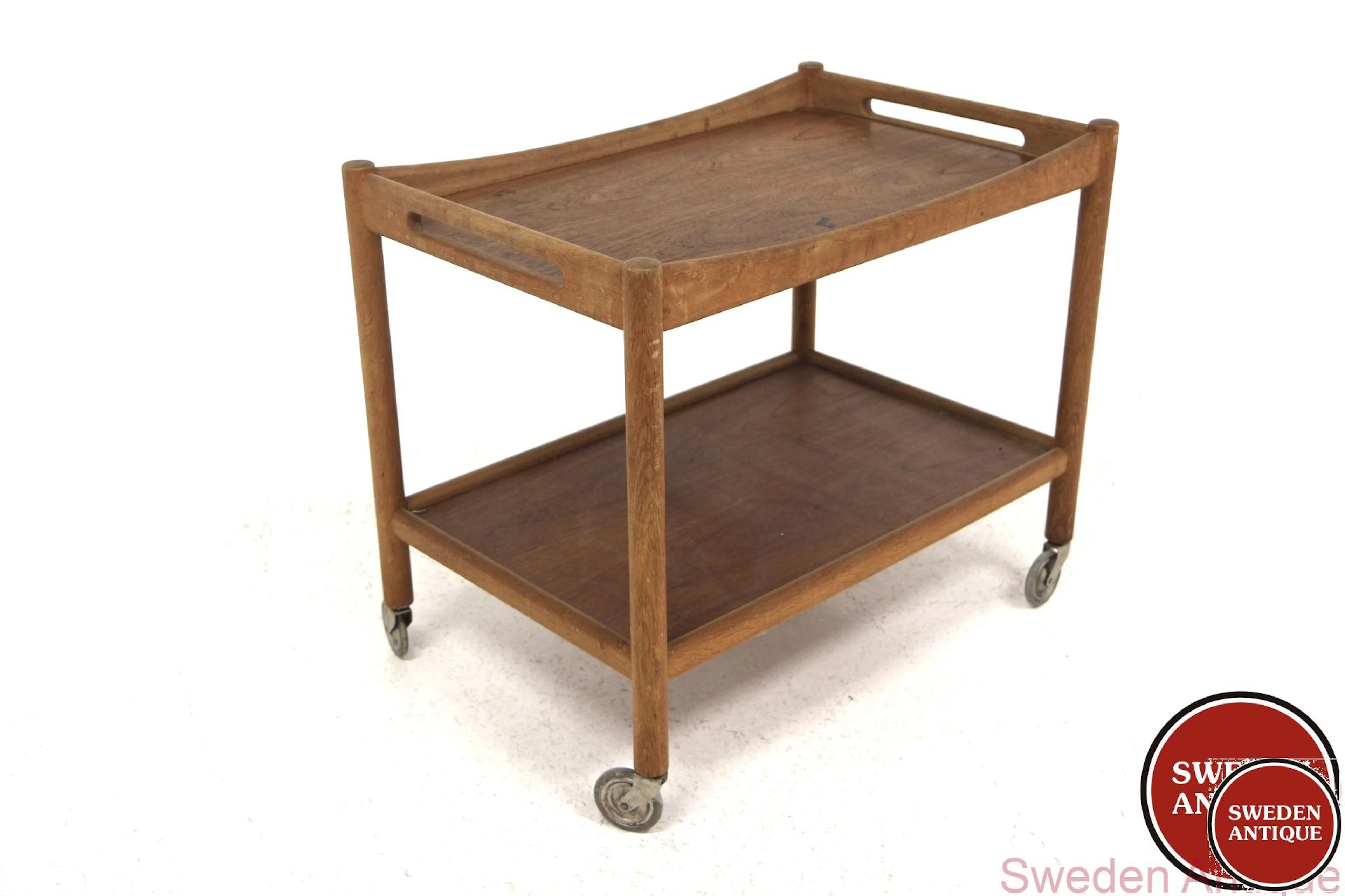 Trolley / serving cart AT-45 Hans J Wegner for Andreas Tuck 1960s Den. Oak *