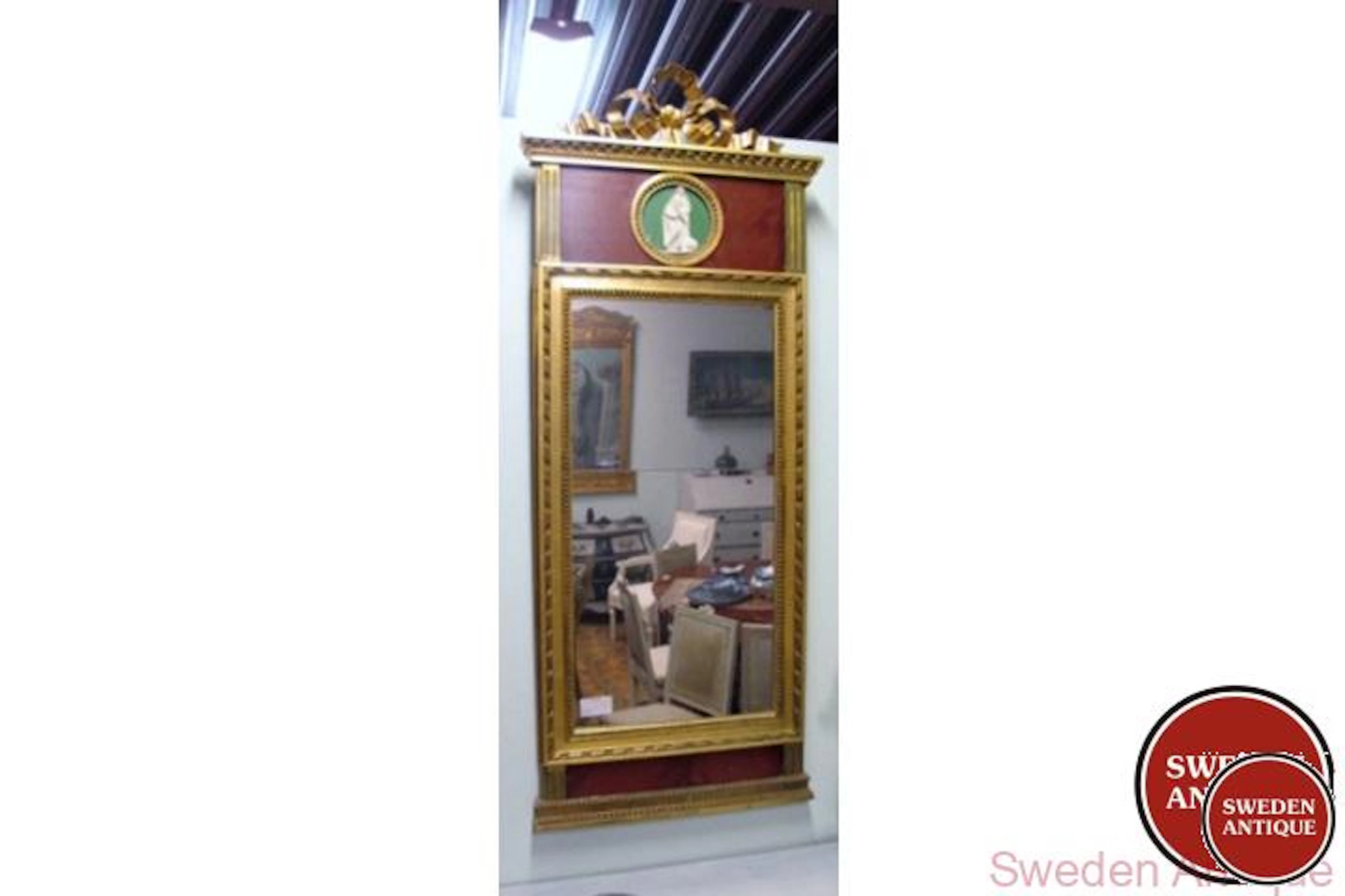 Antique Mirror Late Gustavian Mirror. Restored