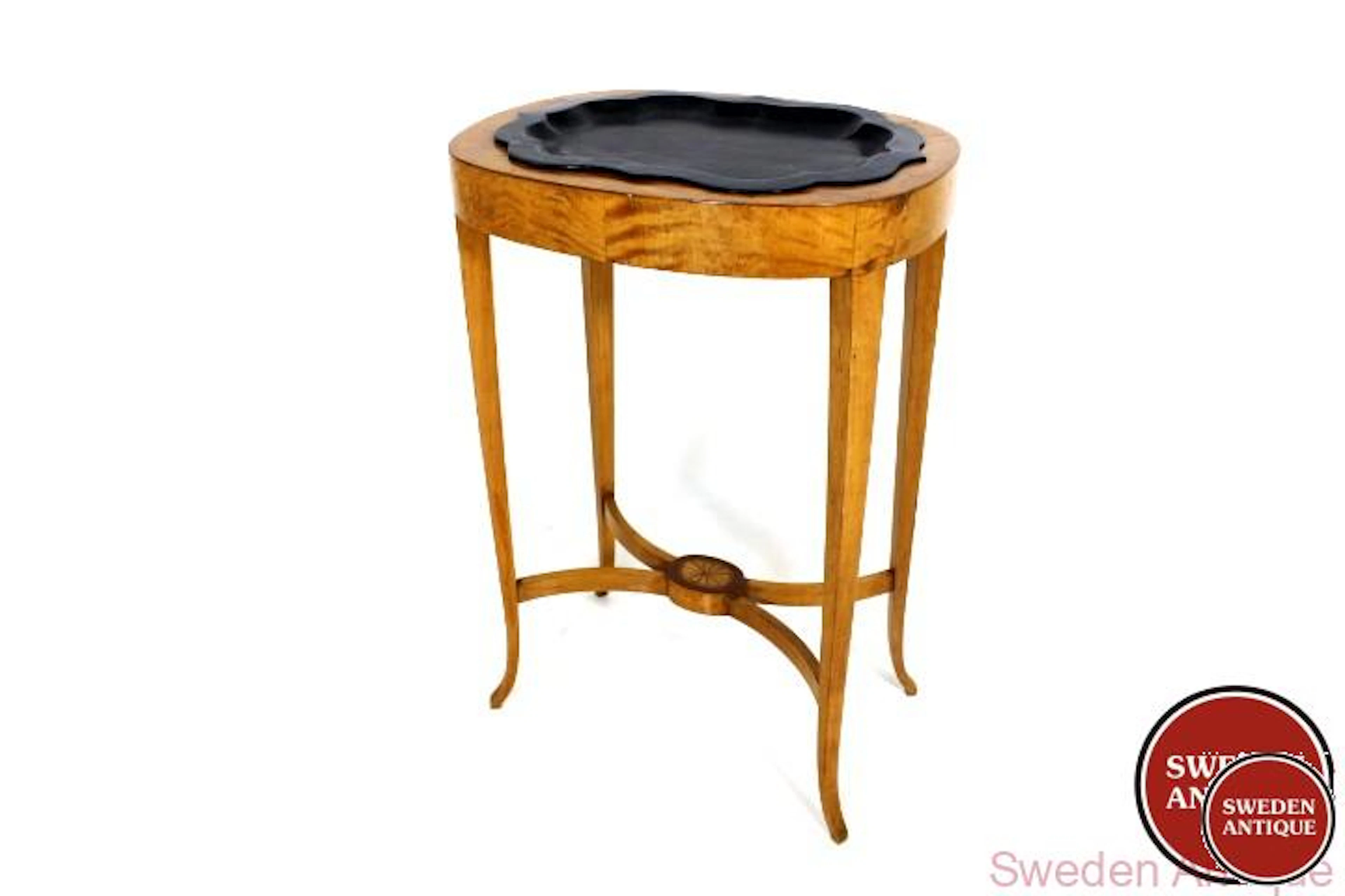 Antique Side table emprie Swedish Birch Metal