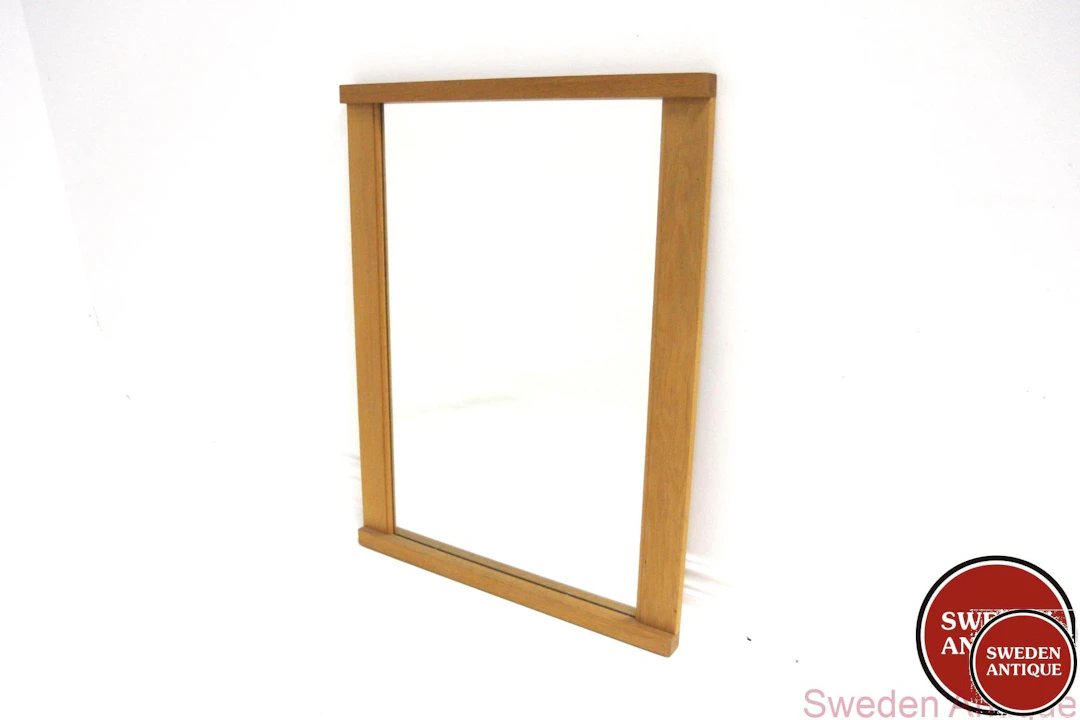 Mirror Fröseke Nybrofabriken 1960s Swe. Oak Glass