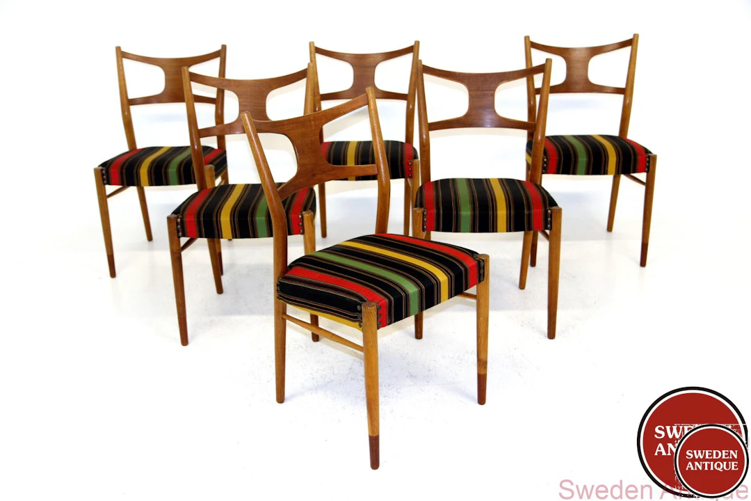 6 Chairs Kurt Østervig for Randers Møbelfabrik 1960s Den. Teak Oak