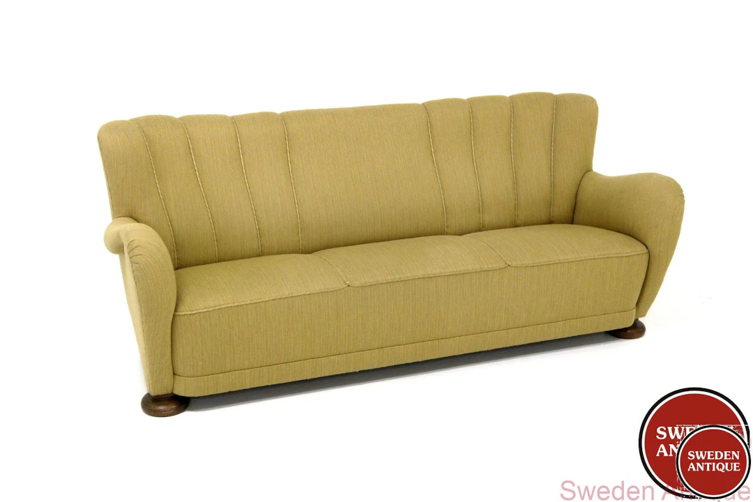 3-seat sofa Swedish Modern Year: 1940s Origin: Swe. Material: Beech