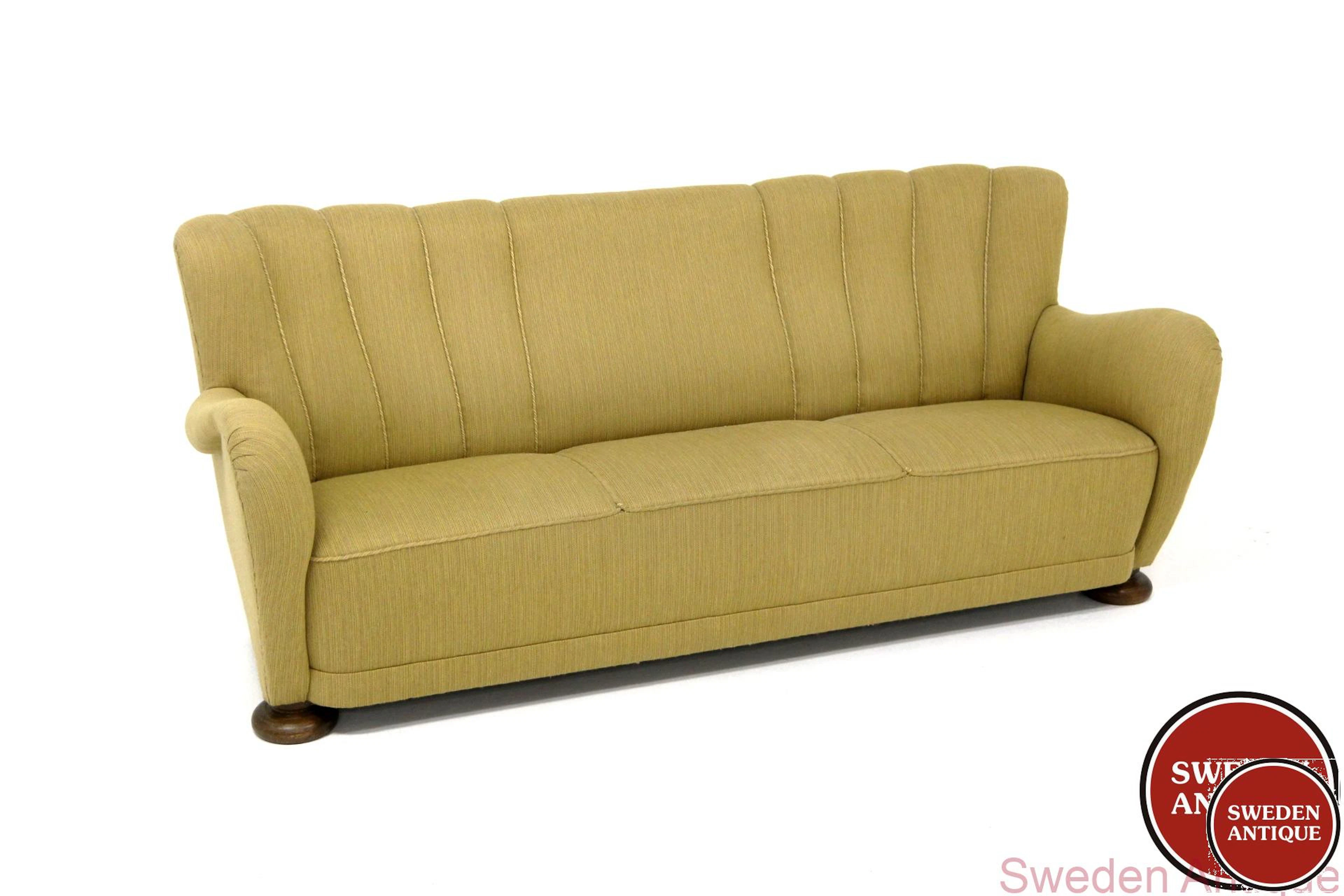 3-seat sofa Swedish Modern Year: 1940s Origin: Swe. Material: Beech