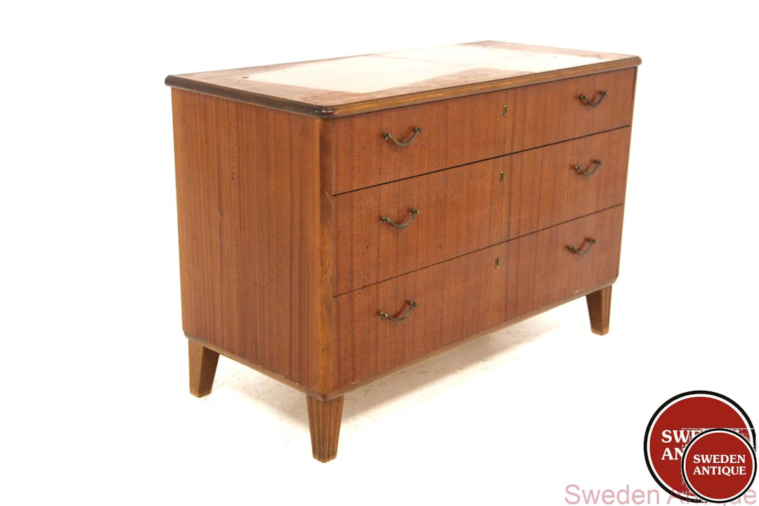 Chest of drawers 1950s Swe. Mahogany Beech