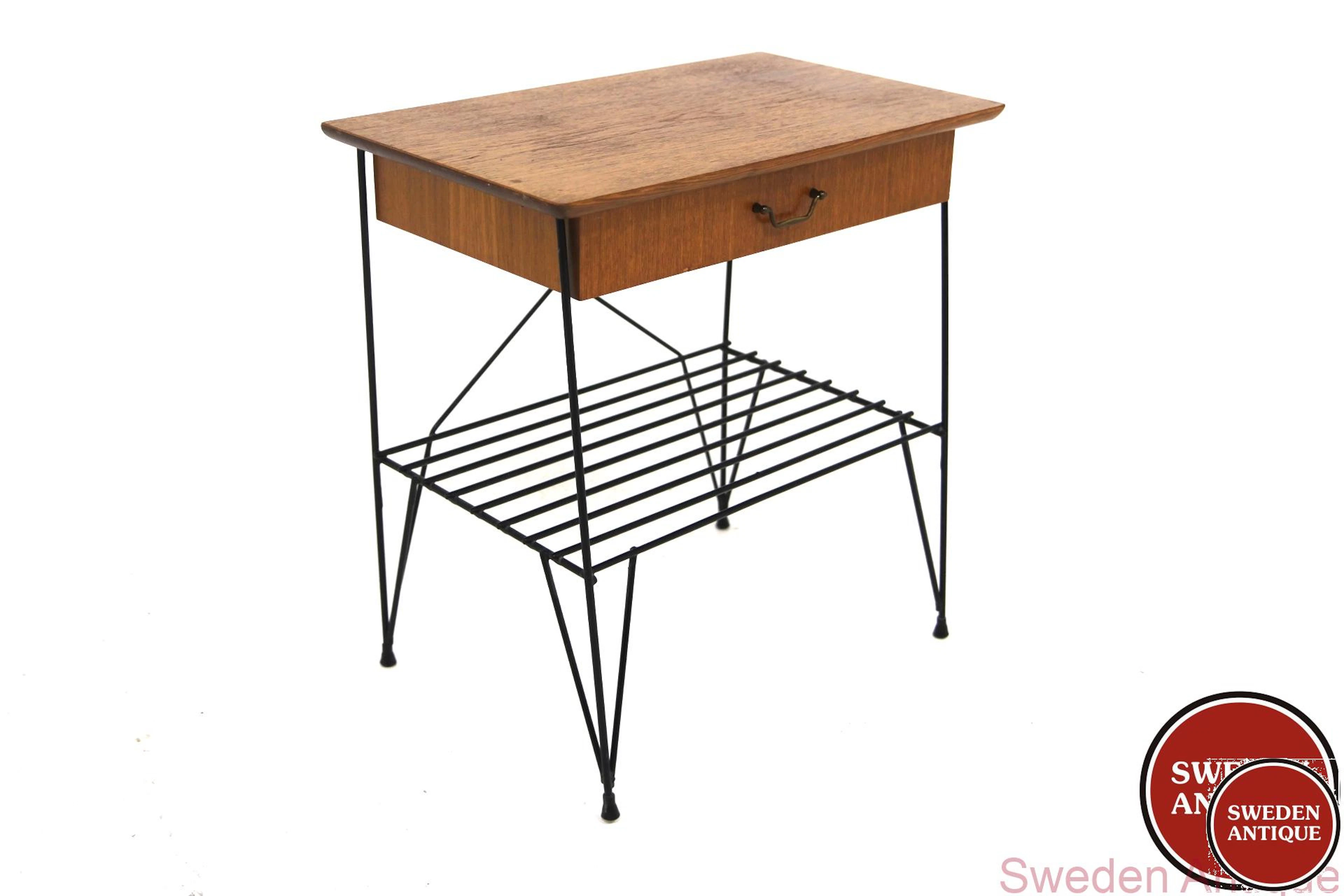 Side table 1950s Swe. Teak Metal