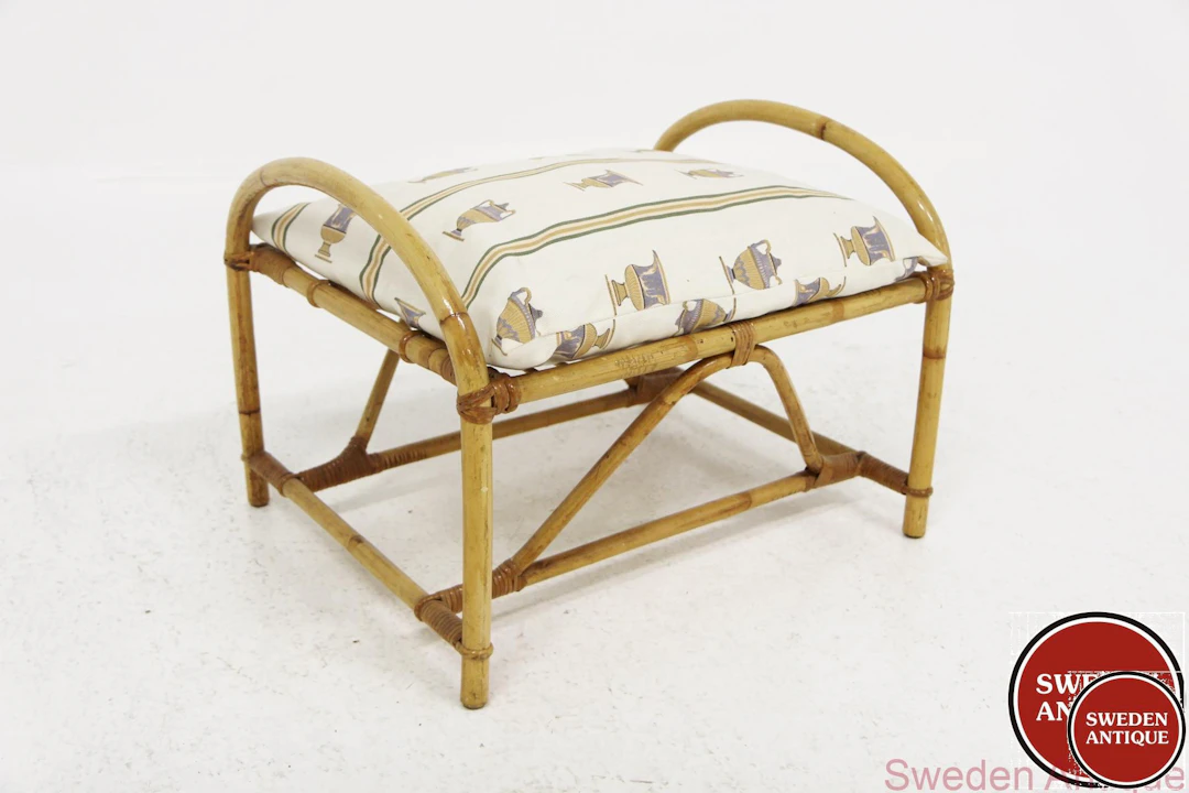 Foot stool 1970s Swe. Rattan