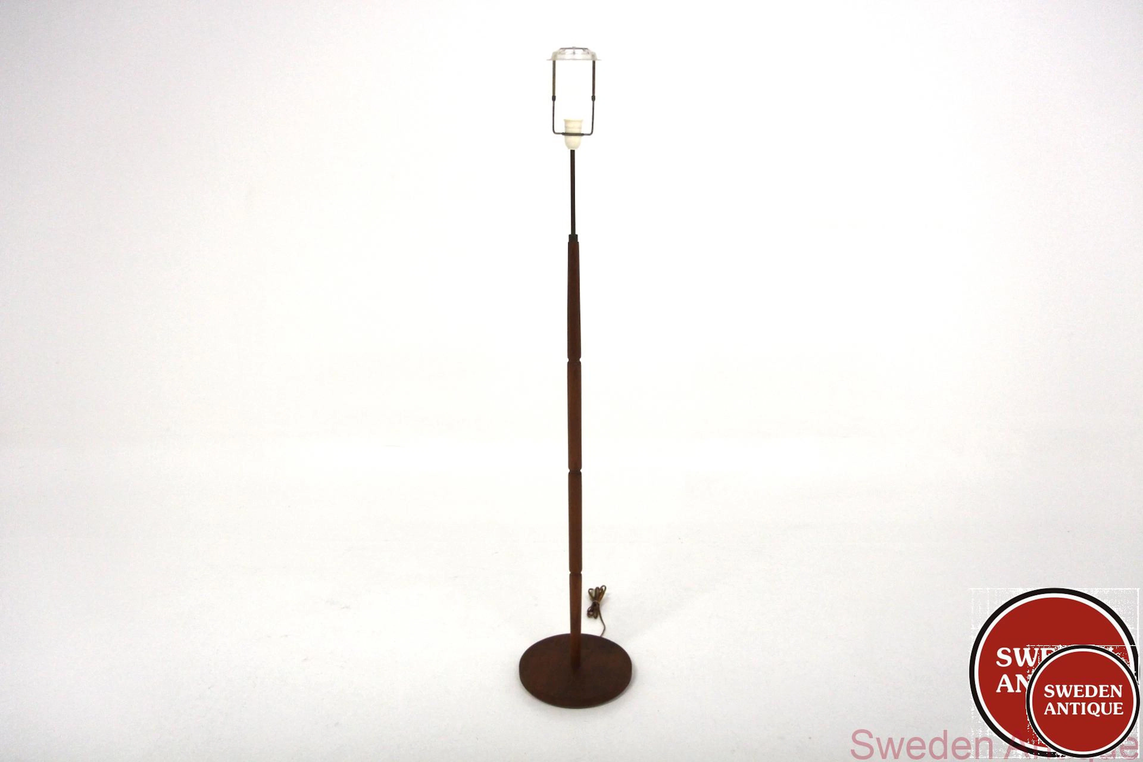 Floor lamp 1960s Swe. Teak Metal