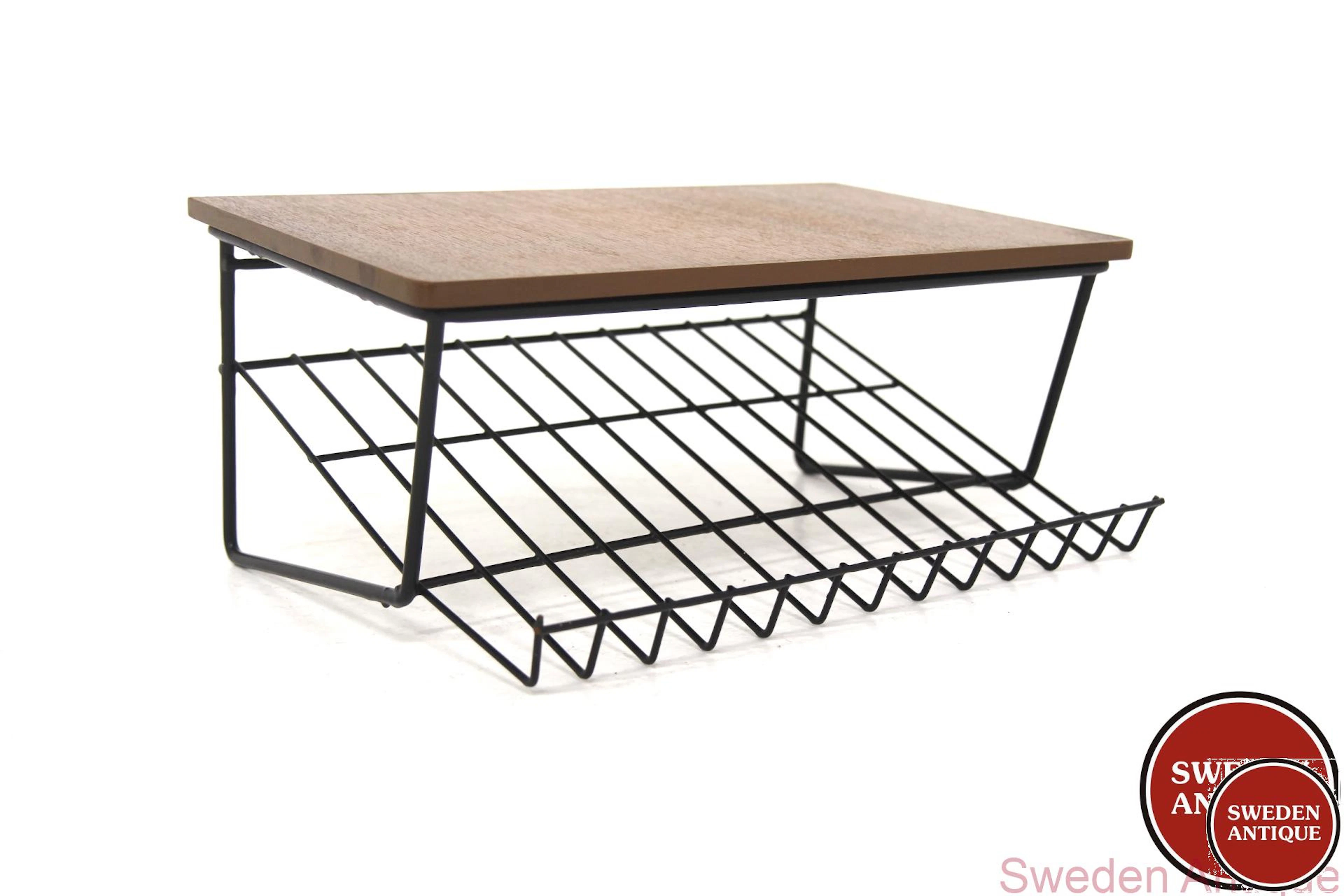 Wall shelf 1950s Swe. Teak Metal