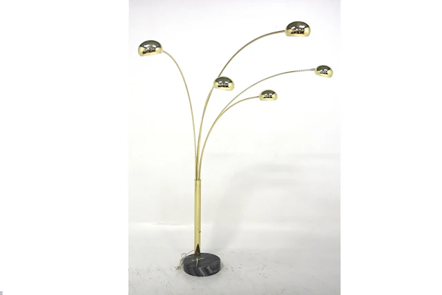 Floor lamp Year: 1980s Origin: Swe. Material: Metal Marble W: 165cm