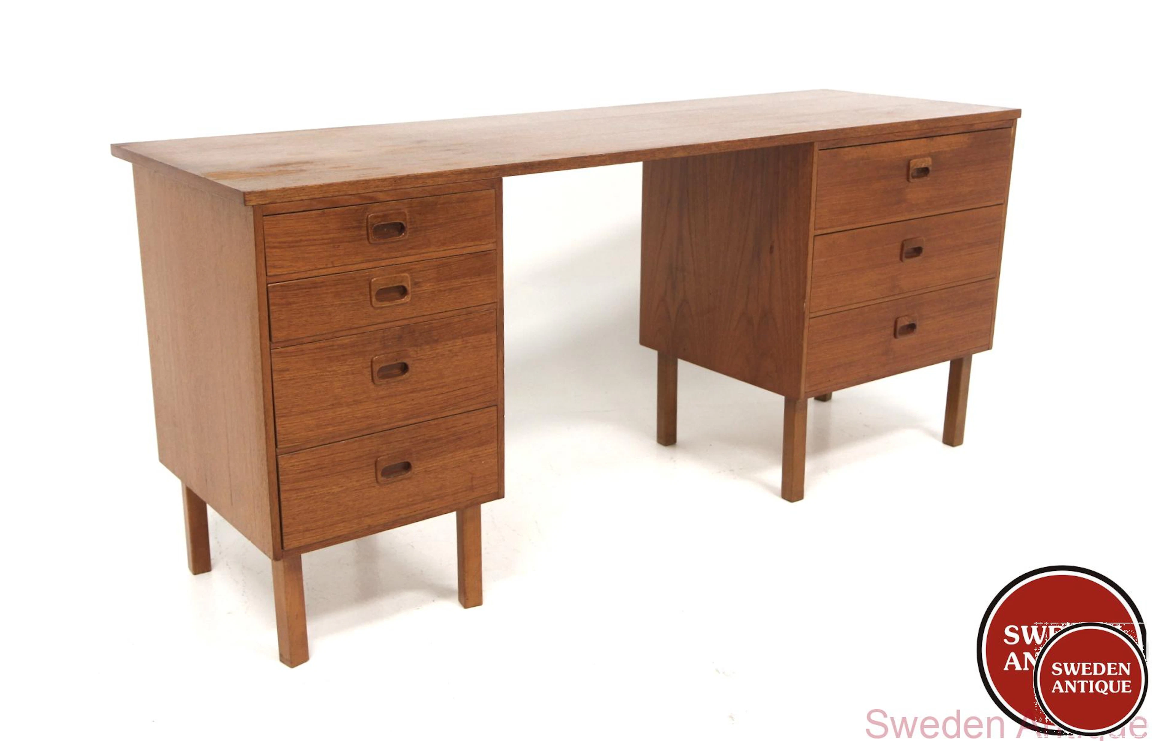 Writing desk Year: 1960s Origin: Swe. Material: Teak W: 170cm D: 55cm H: 75cm